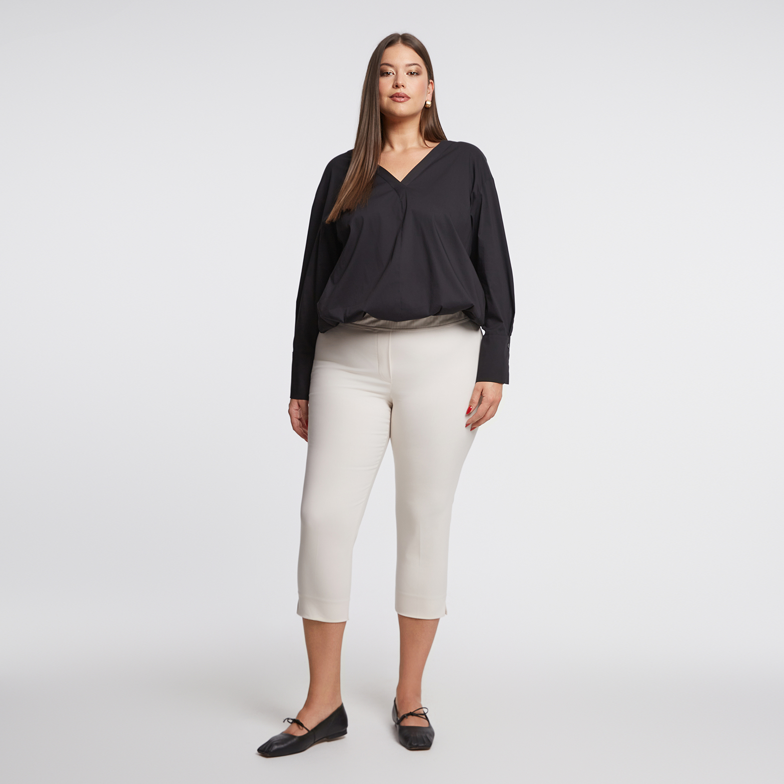 MAT FASHION Basic βαμβακερό παντελόνι κάπρι