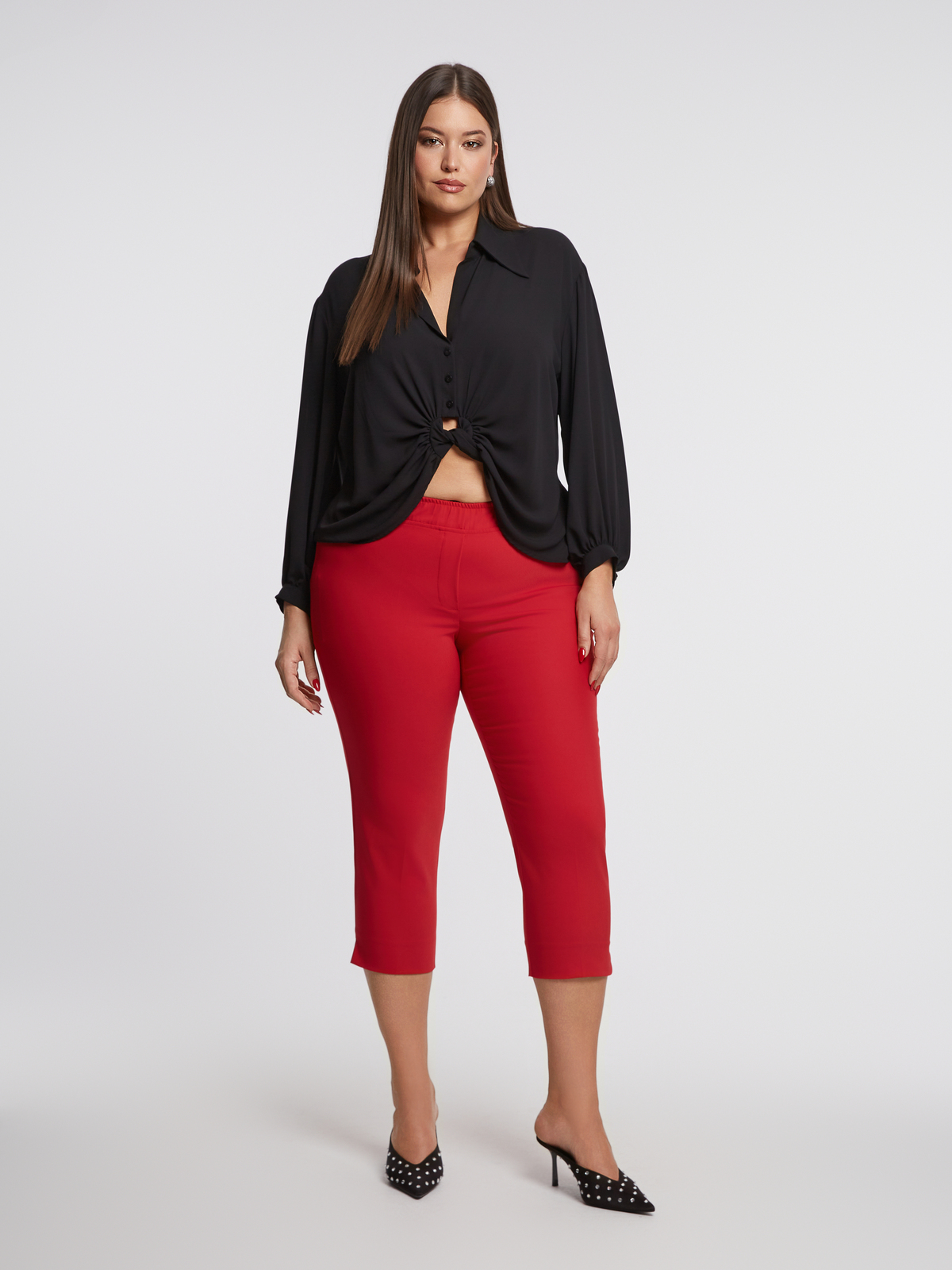 Basic βαμβακερό παντελόνι κάπρι φωτογραφία