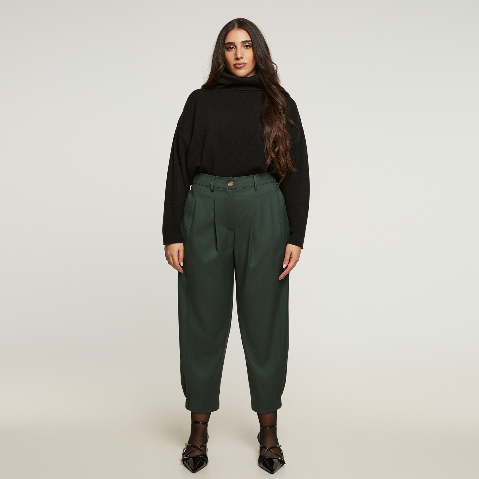 MAT FASHION Παντελόνι carrot με βισκόζη