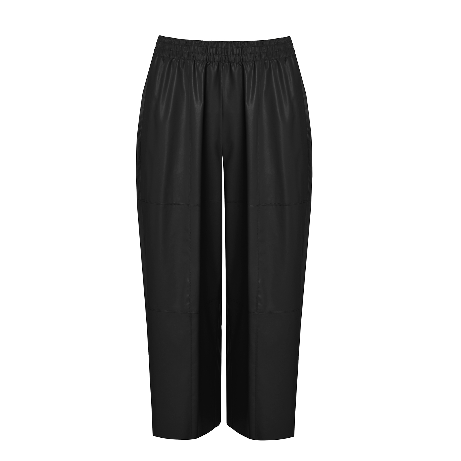 MAT FASHION Leather-look cropped παντελόνα