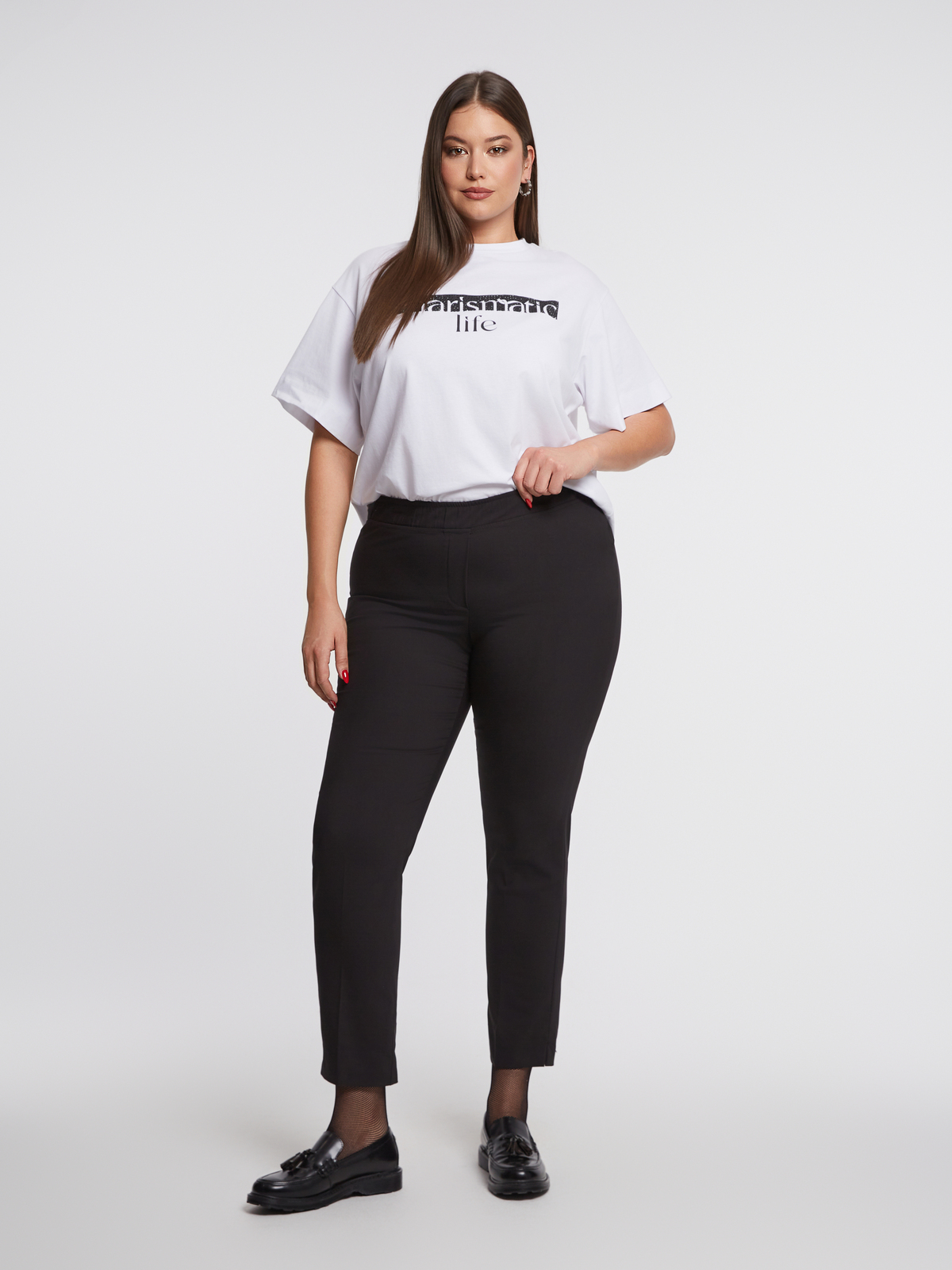 Basic βαμβακερό slim παντελόνι φωτογραφία