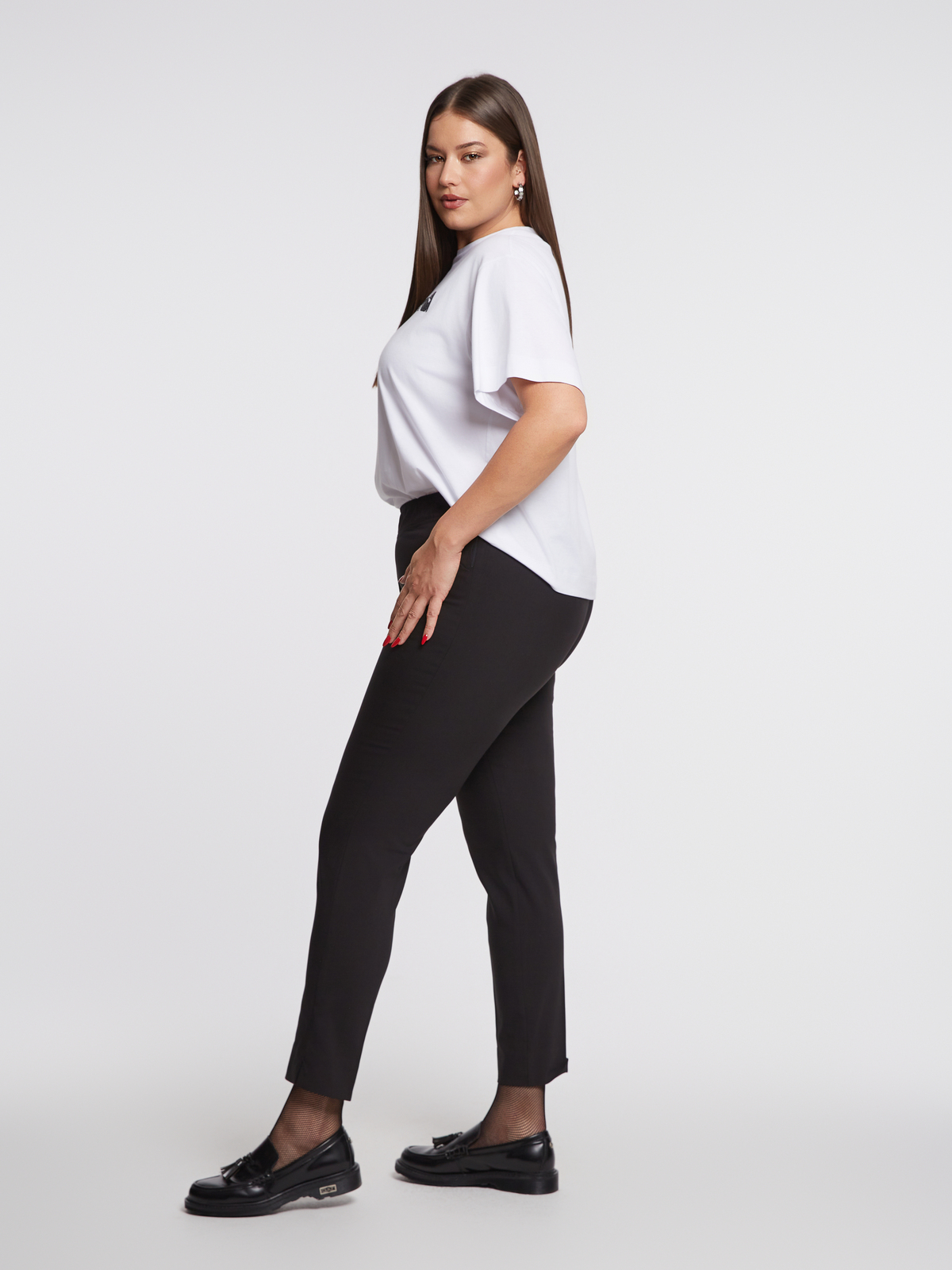 Basic βαμβακερό slim παντελόνι φωτογραφία