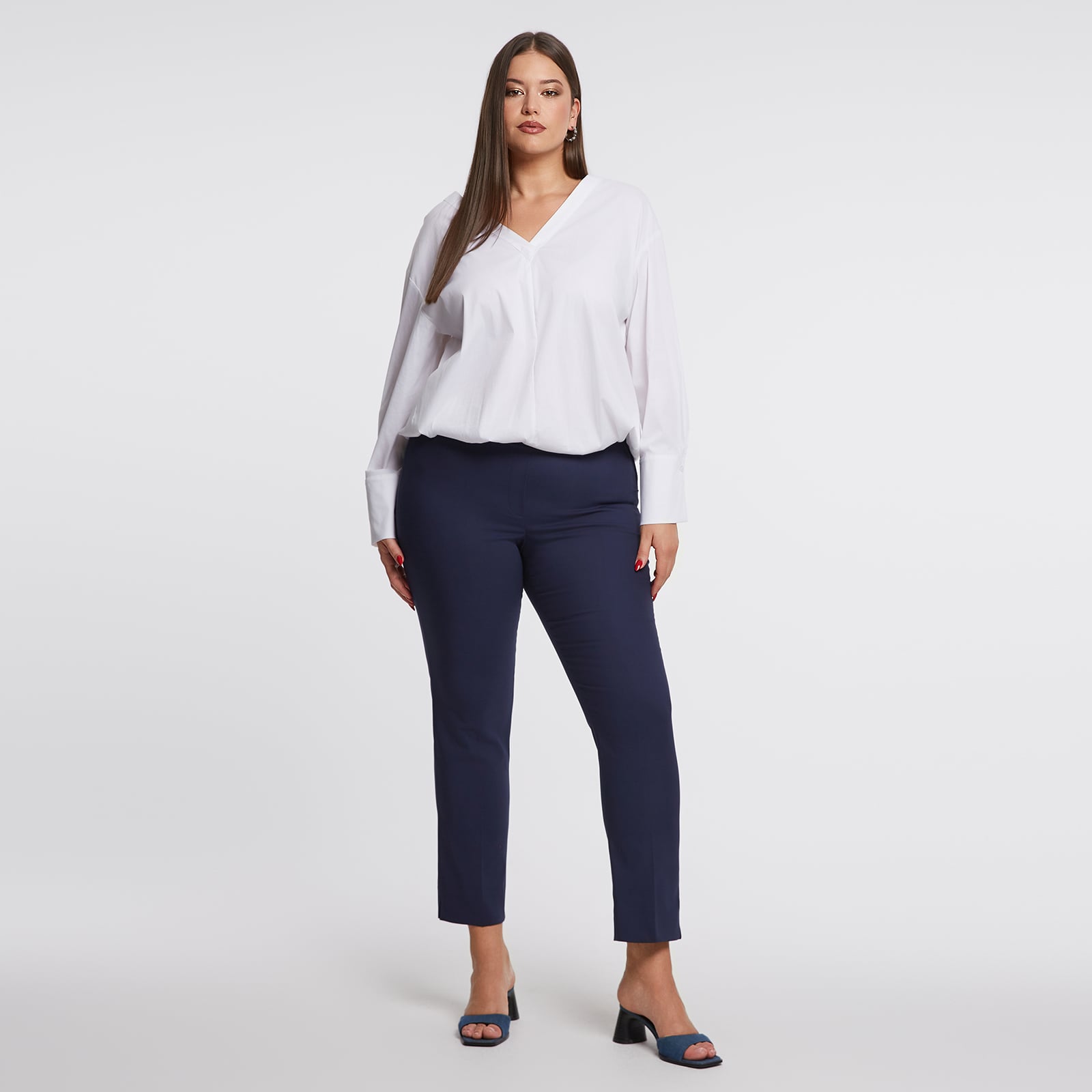 MAT FASHION Basic βαμβακερό slim παντελόνι