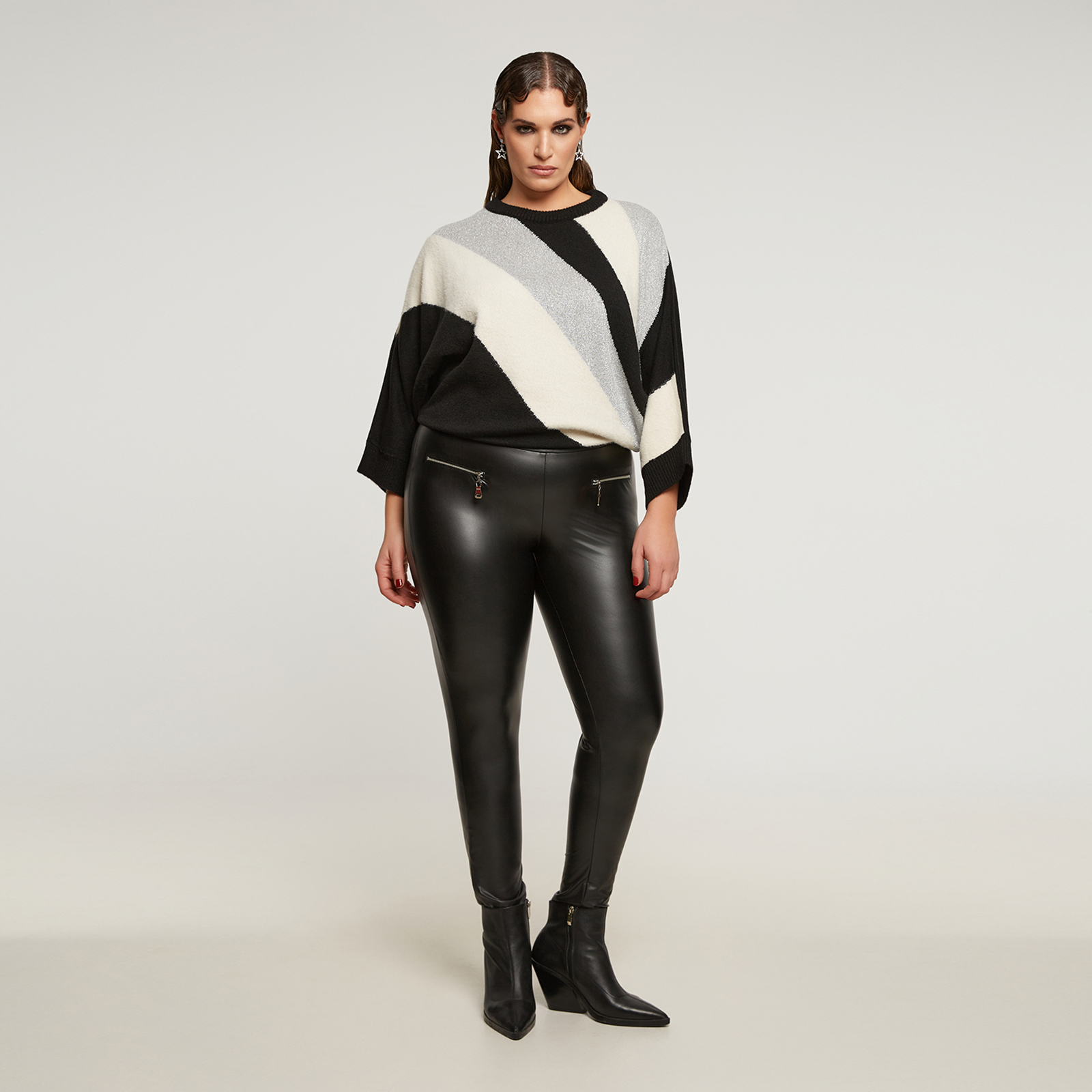 MAT FASHION Leather-look κολάν με φερμουάρ