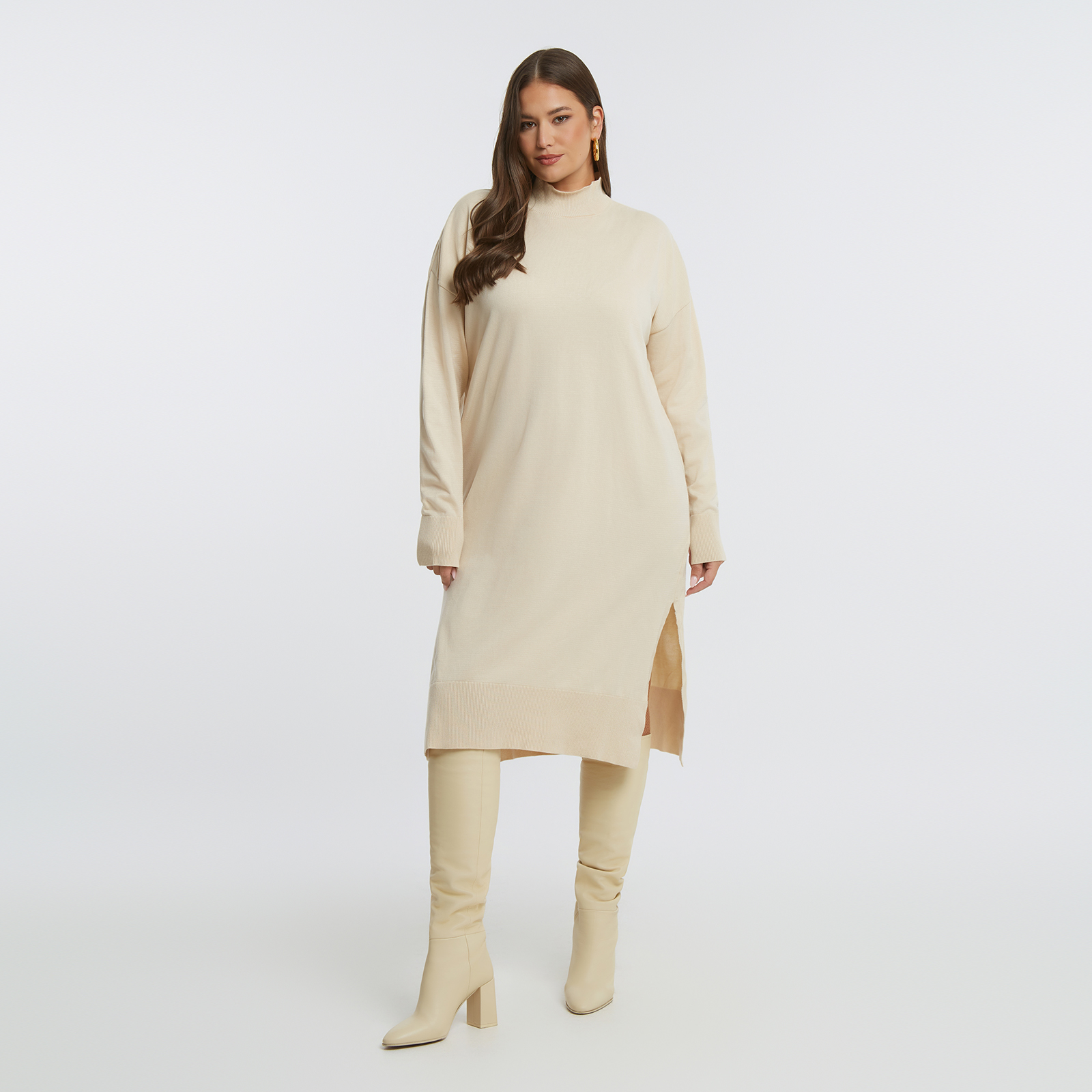 MAT FASHION Πλεκτό φόρεμα ζιβάγκο