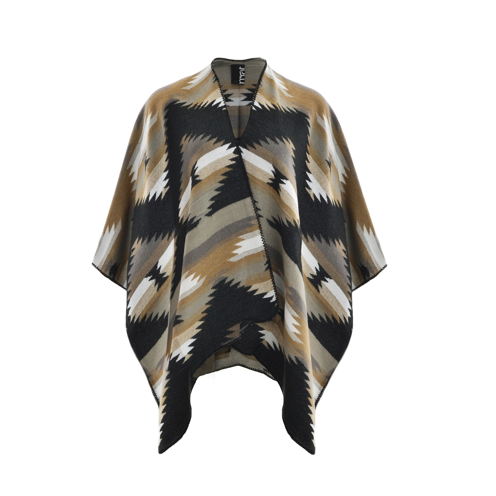 MAT FASHION Πόντσο με ethnic γεωμετρικό σχέδιο