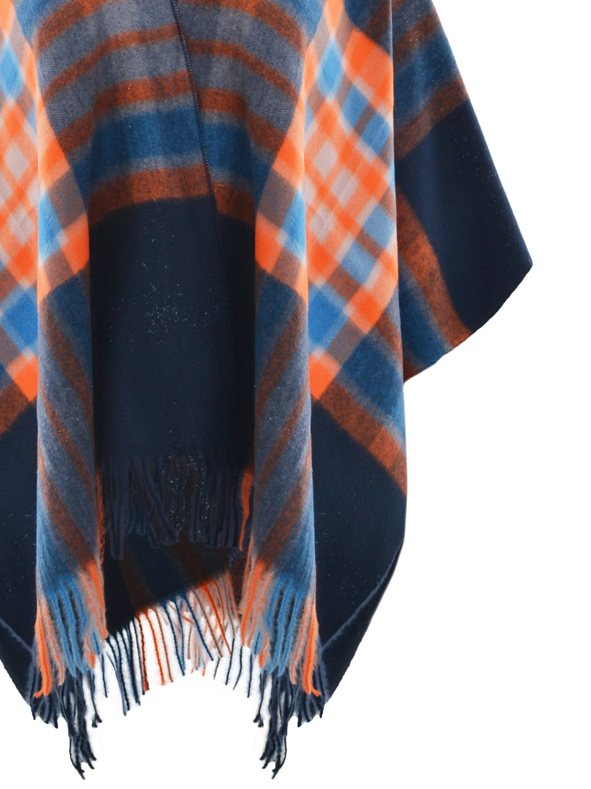 Καρό πόντσο με κρόσσια φωτογραφία