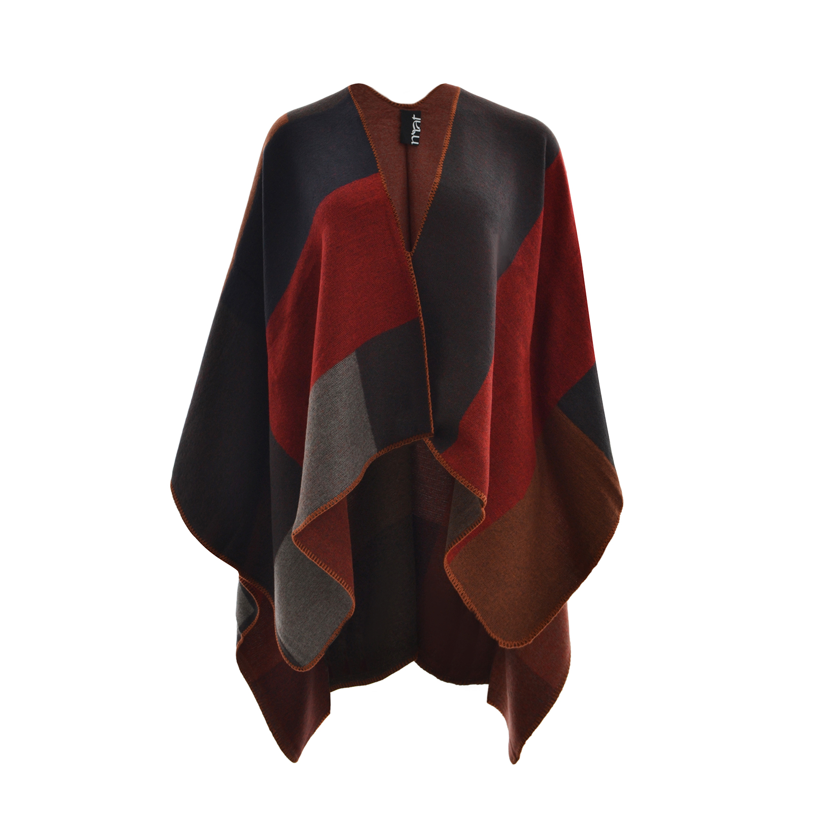 MAT FASHION Πόντσο με γεωμετρικό σχέδιο