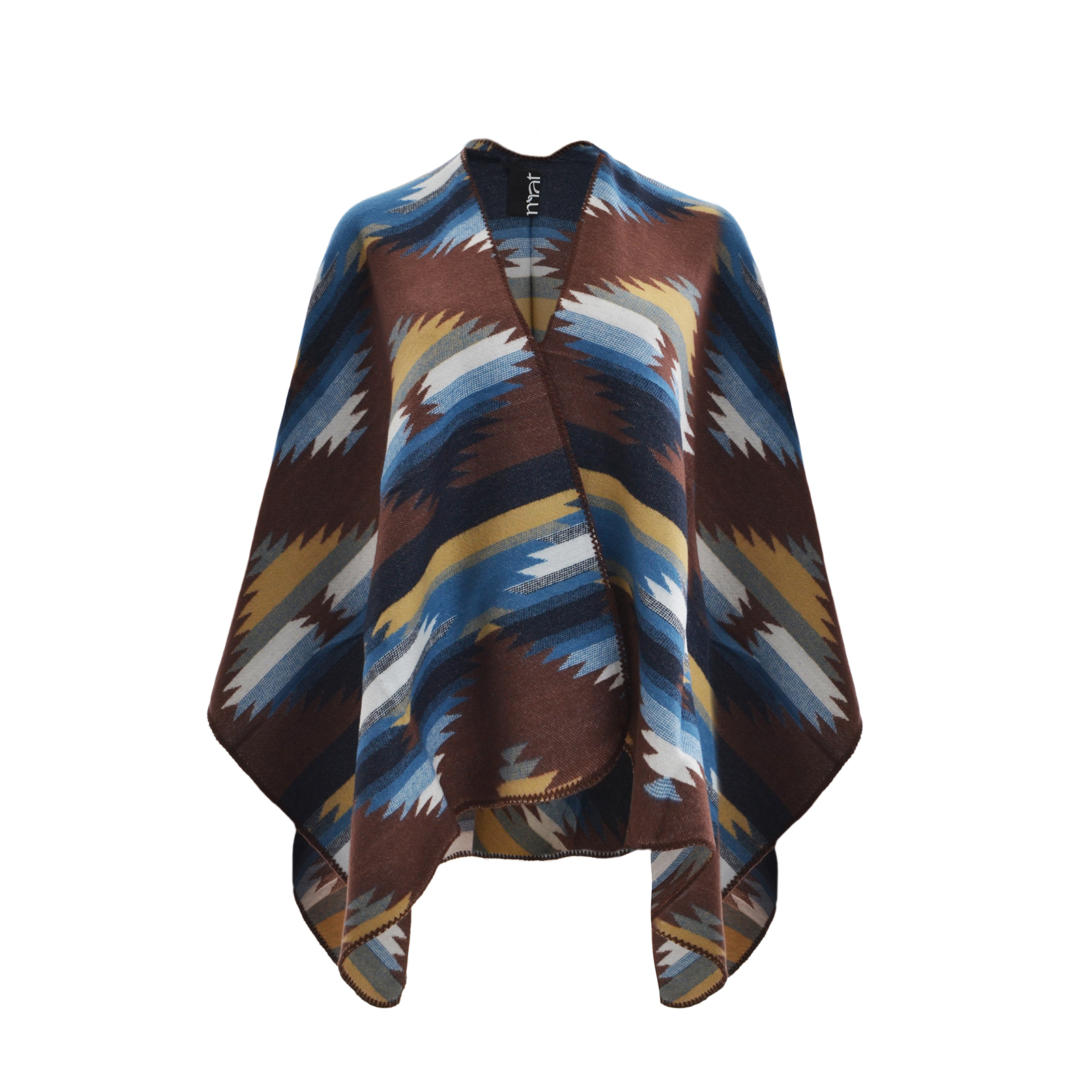 MAT FASHION Πόντσο με ethnic γεωμετρικό σχέδιο