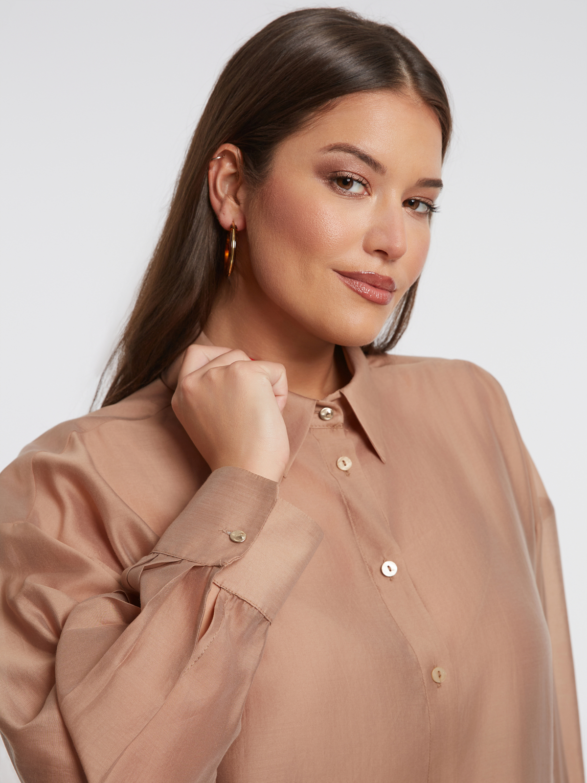 Oversized πουκάμισο με lyocell φωτογραφία