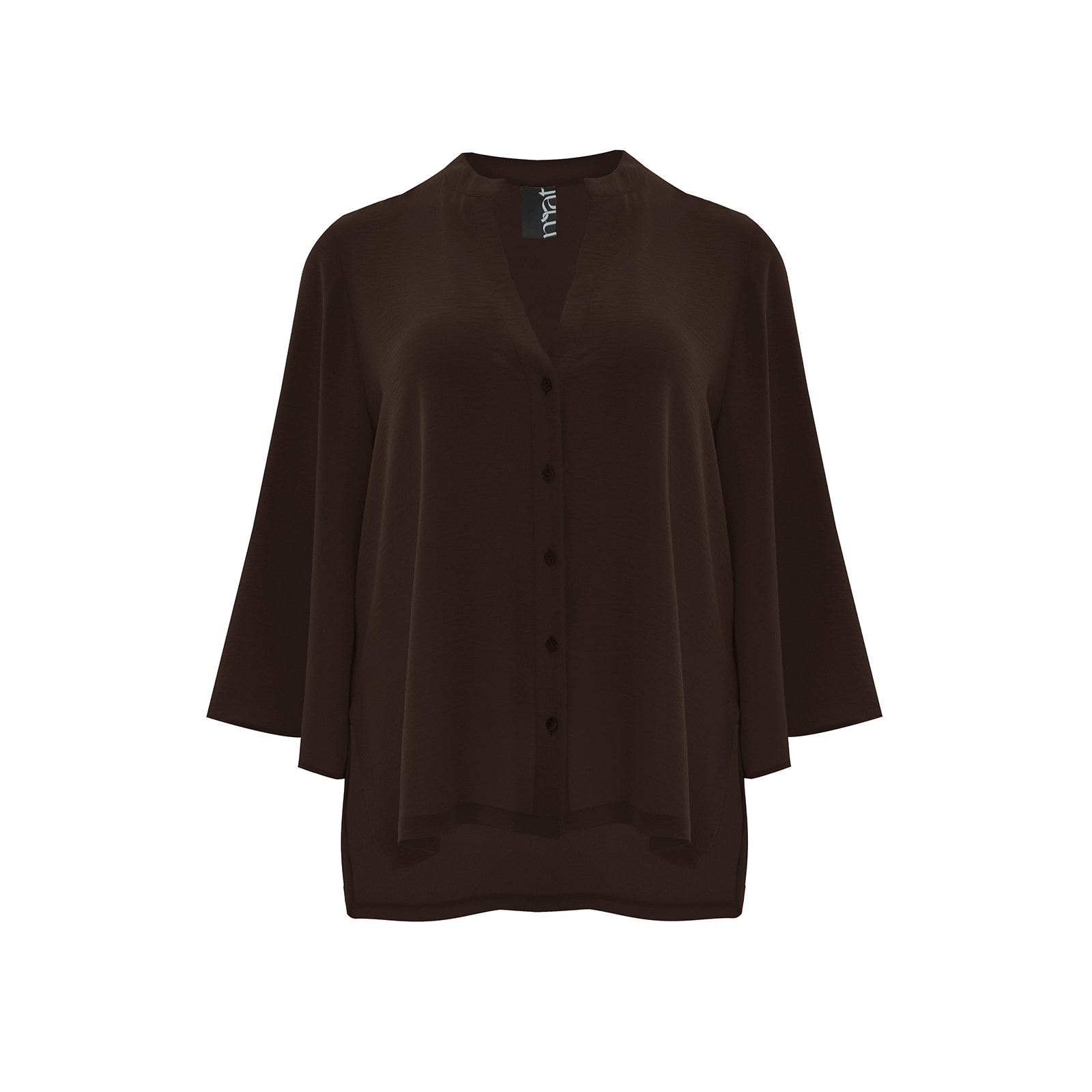 Πουκάμισο κρεπ airwashed με V-λαιμόκοψη