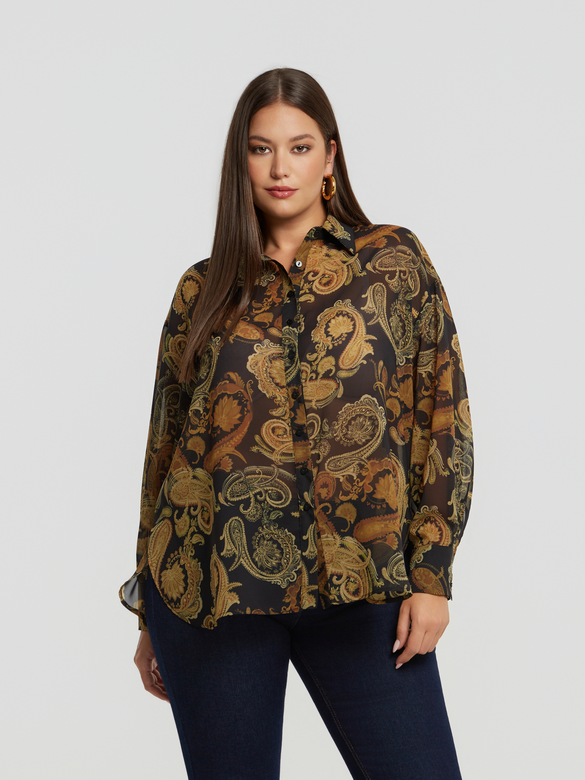 Πουκάμισο μουσελίνα με paisley σχέδιο φωτογραφία