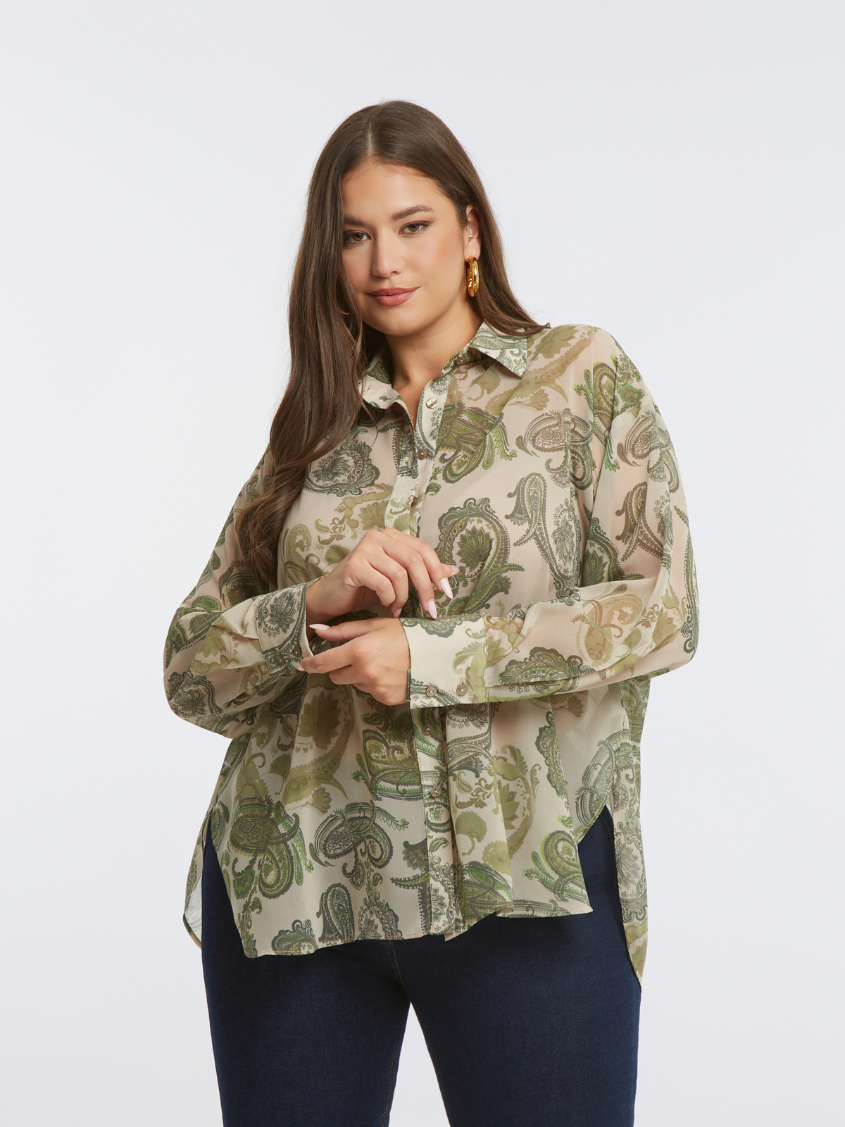 Πουκάμισο μουσελίνα με paisley σχέδιο φωτογραφία