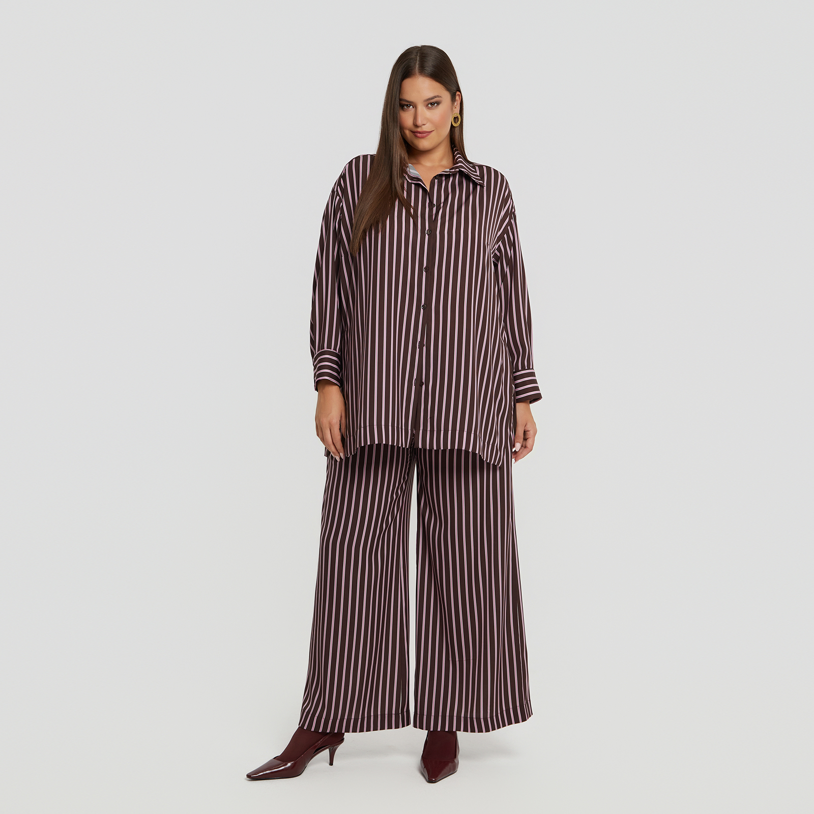 MAT FASHION Μακριά ριγέ πουκαμίσα