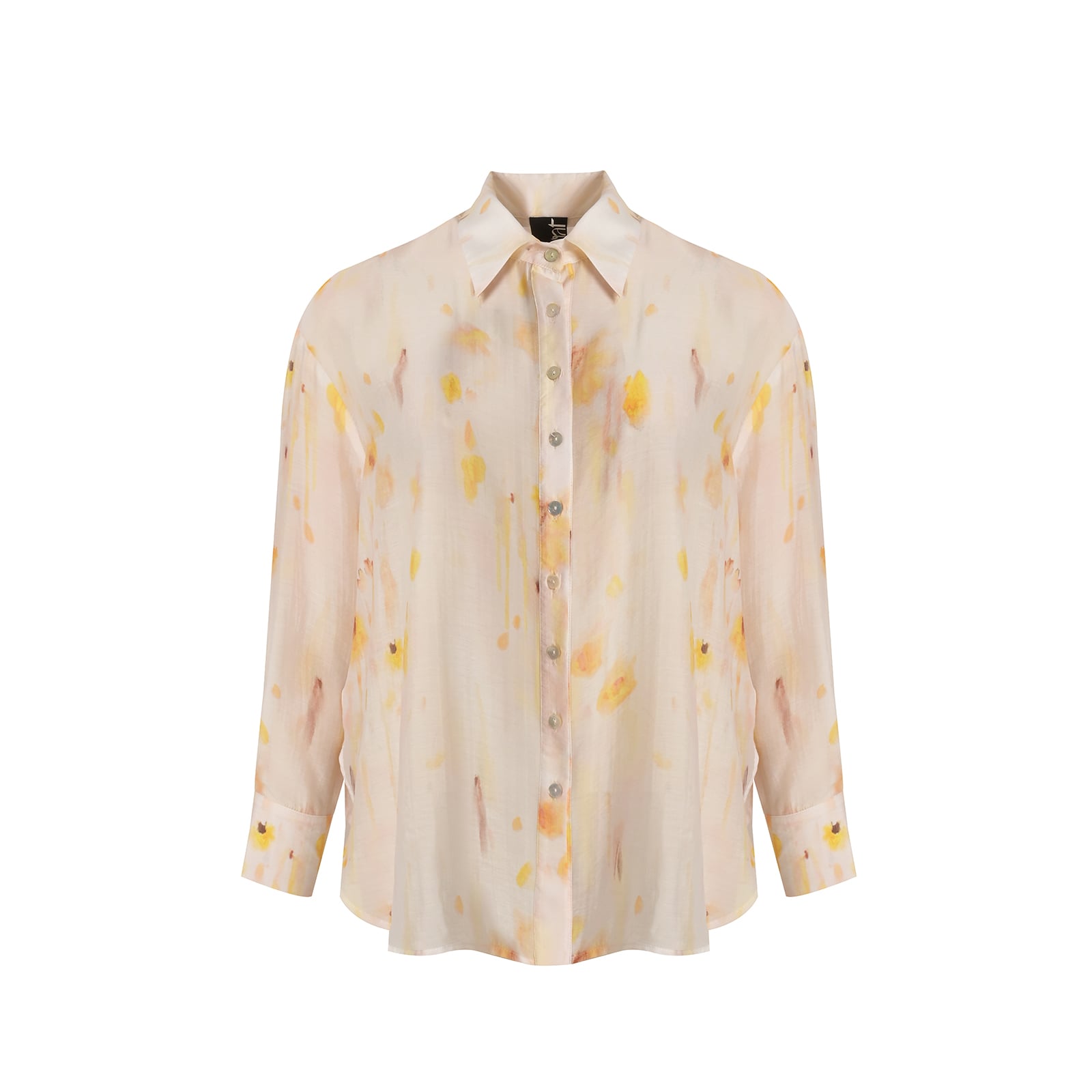 Cotton-blend artistic-print shirt