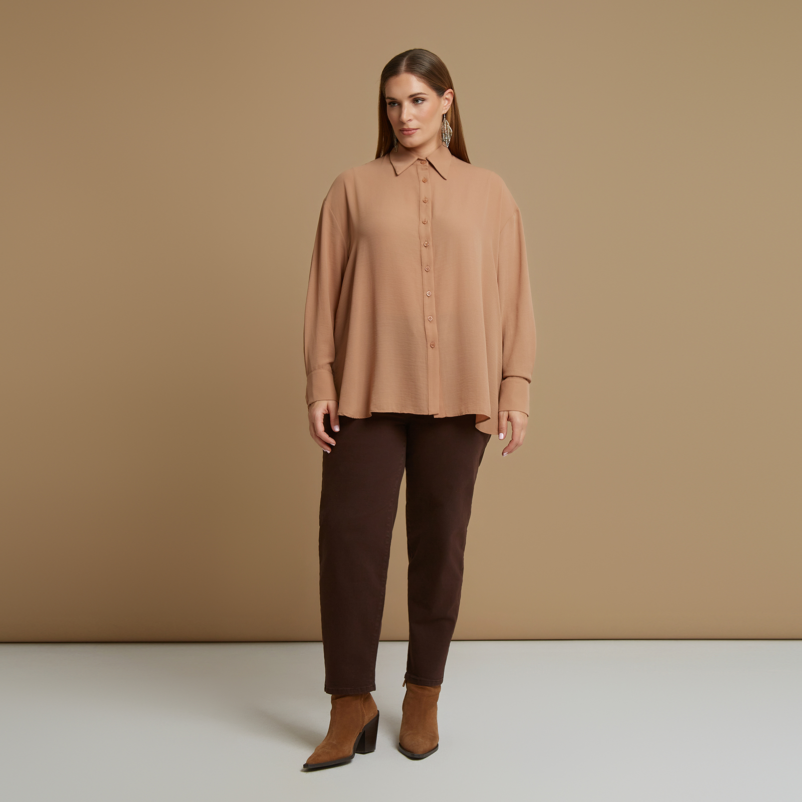 Crepe essential long-sleeve shirt