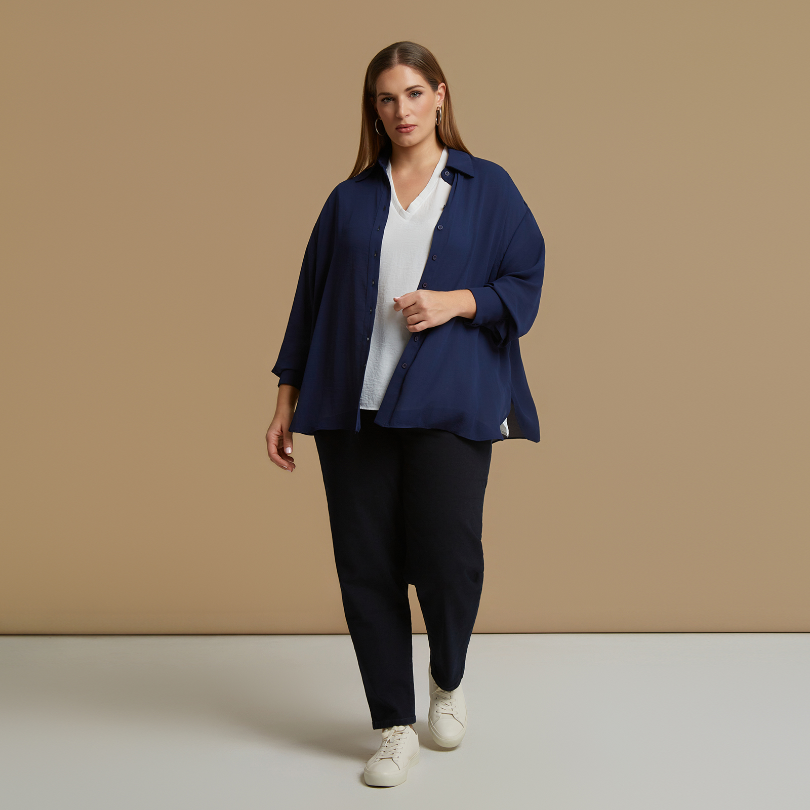 Crepe essential long-sleeve shirt