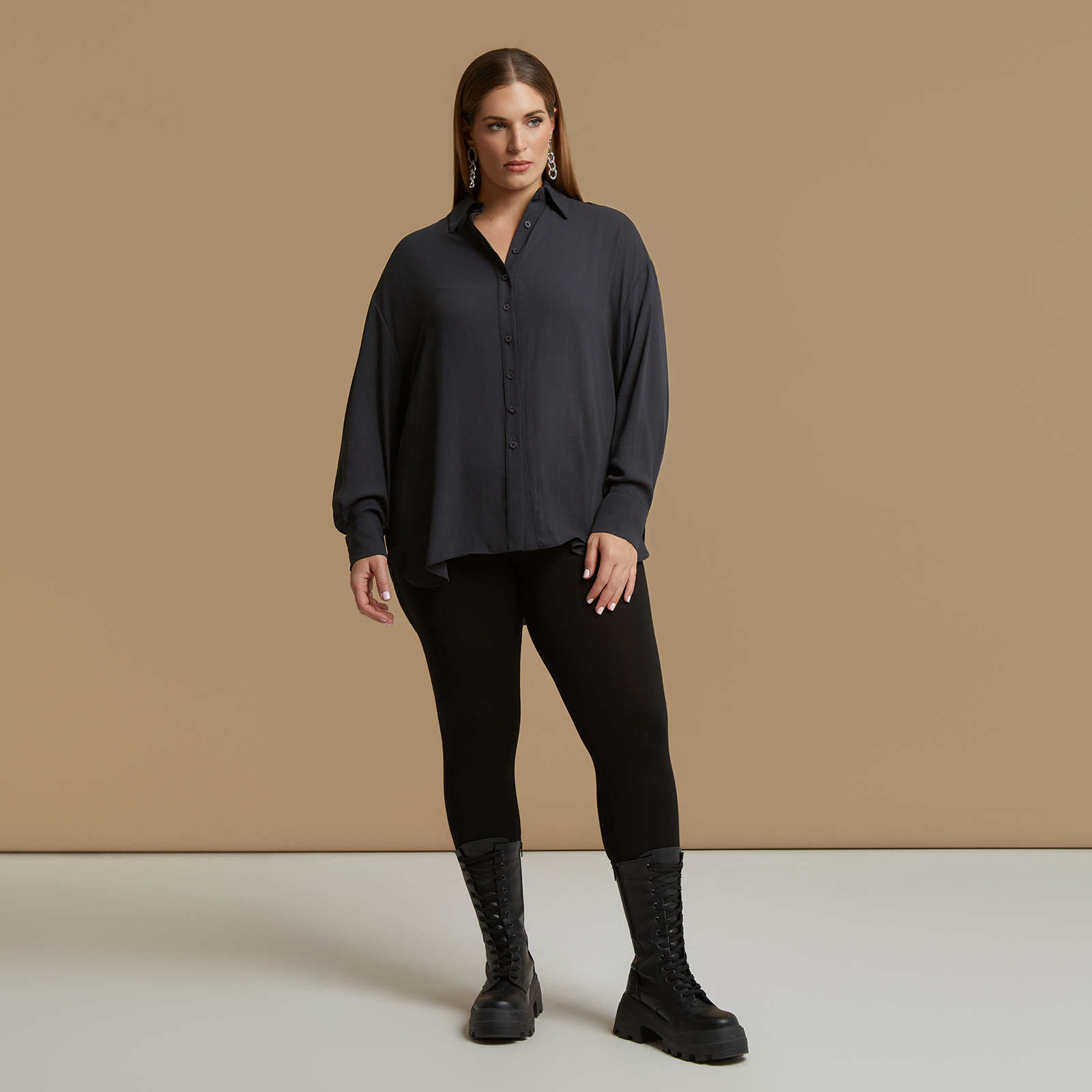 Crepe essential long-sleeve shirt
