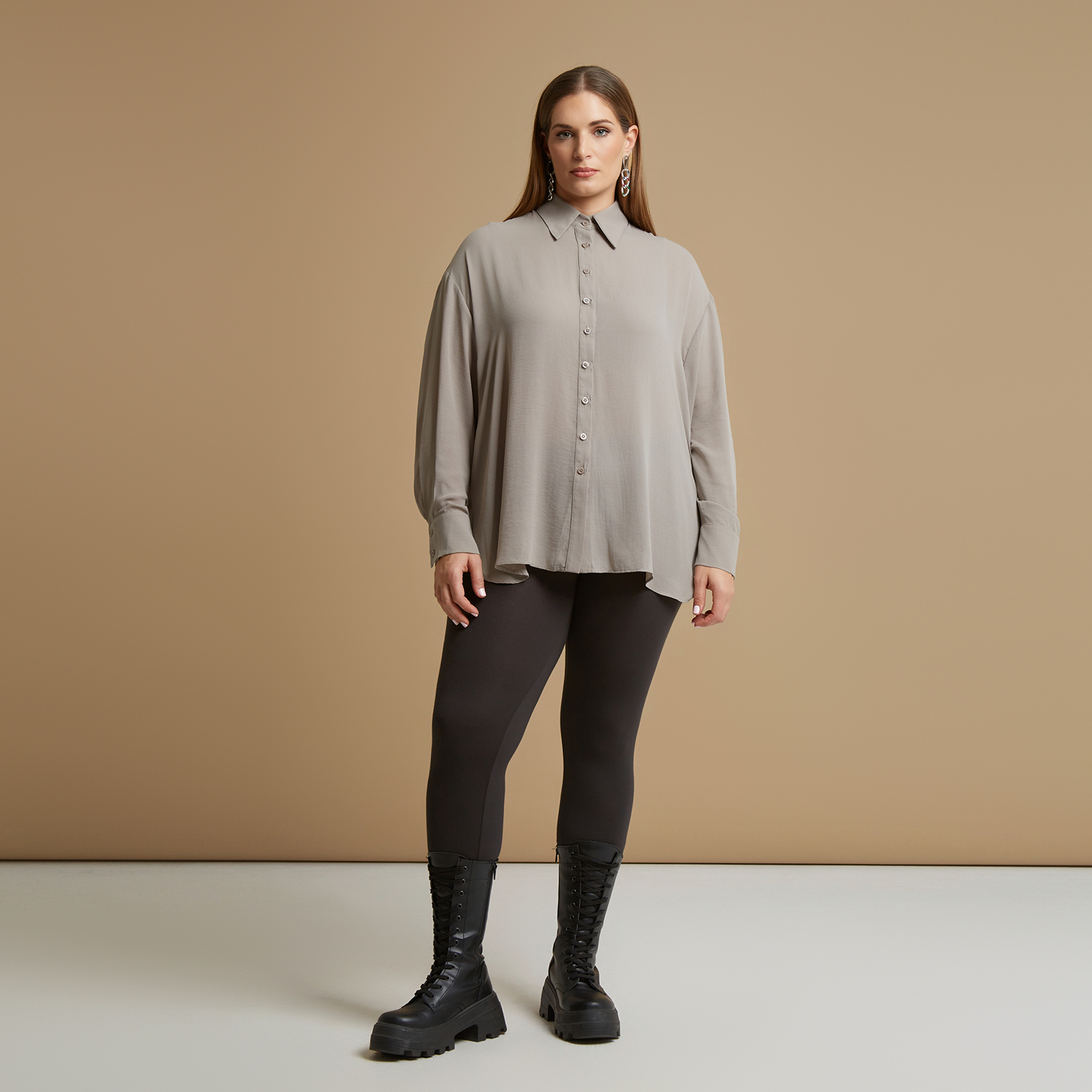 Crepe essential long-sleeve shirt
