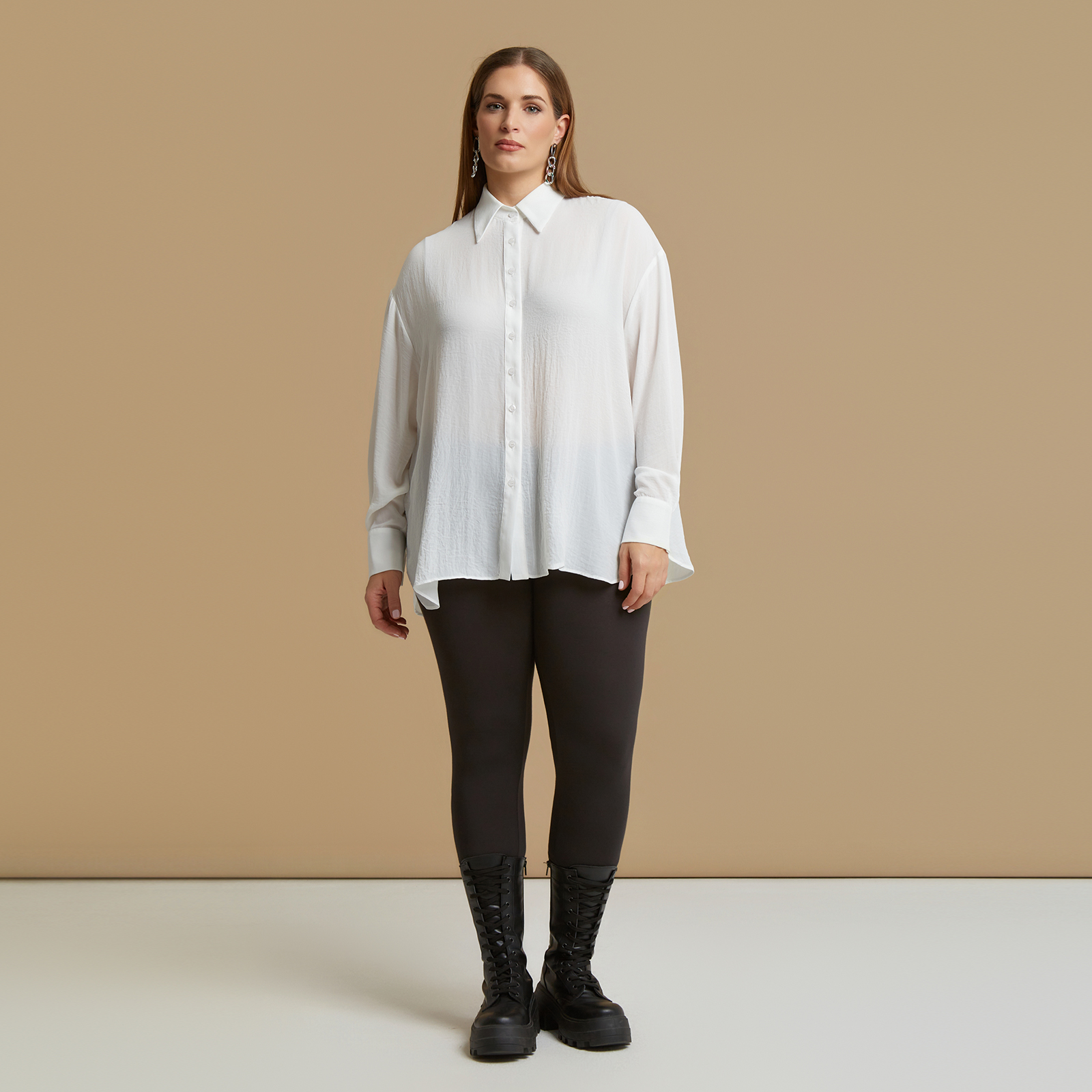 Crepe essential long-sleeve shirt