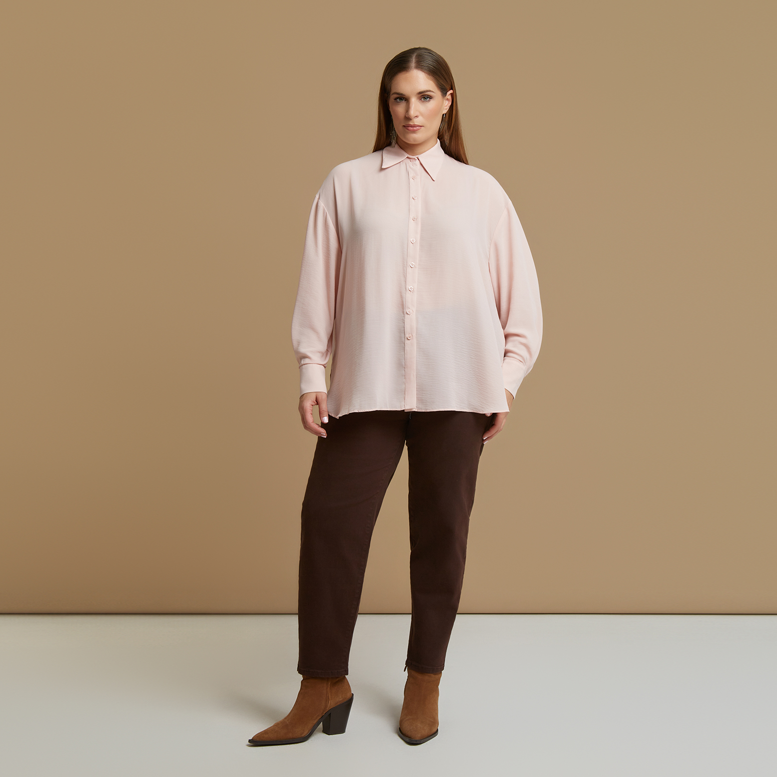 Crepe essential long-sleeve shirt