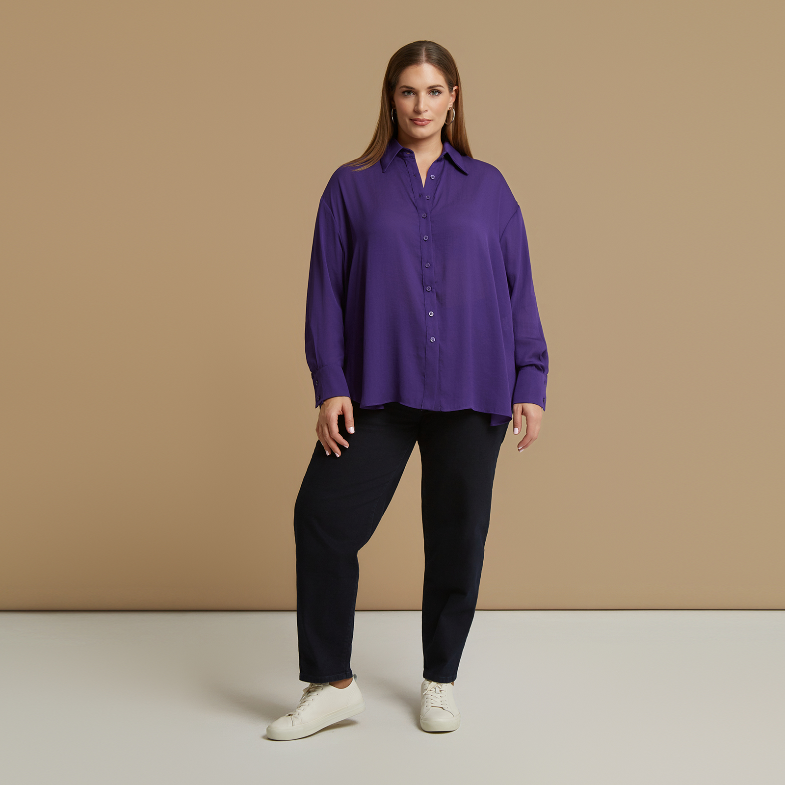 Crepe essential long-sleeve shirt