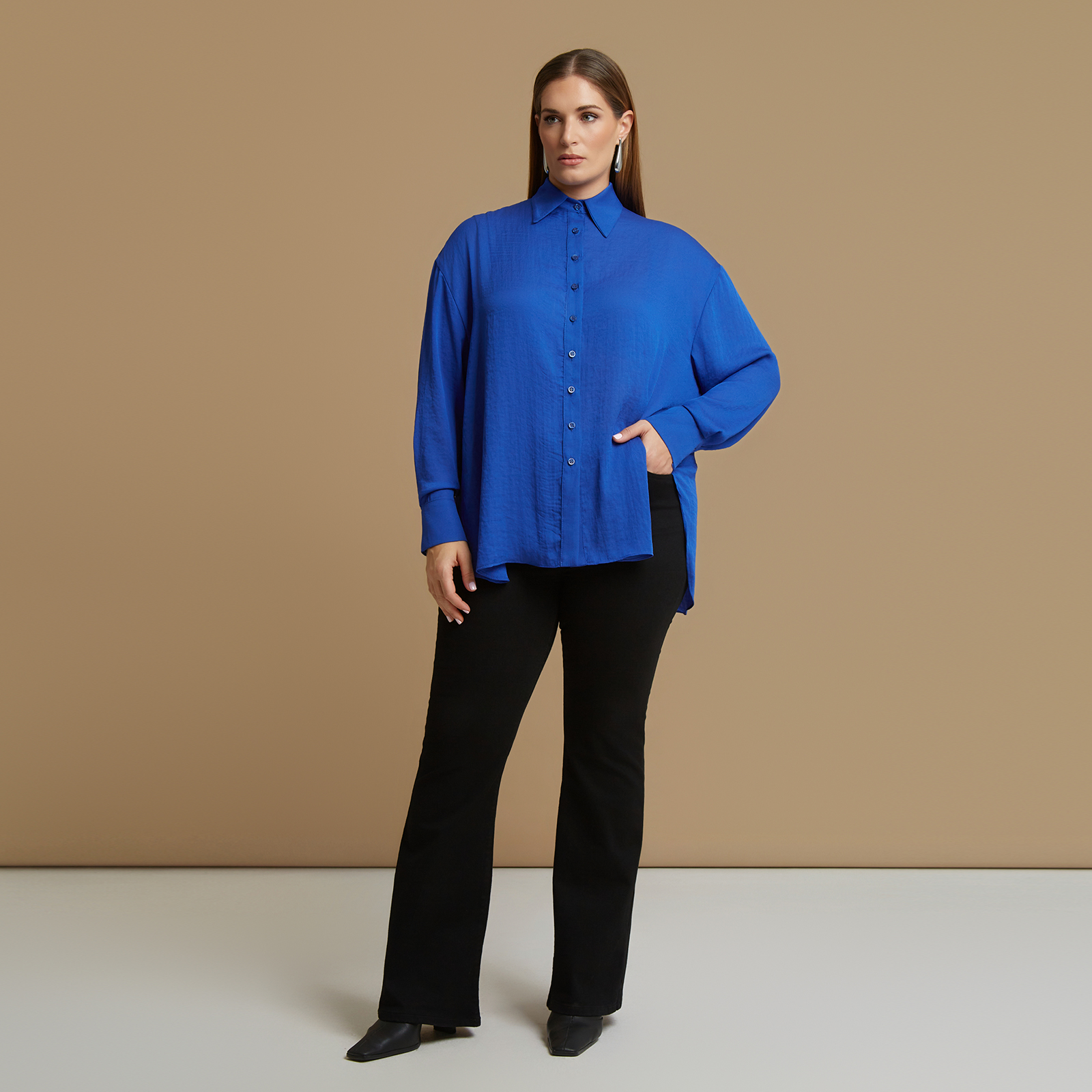 Crepe essential long-sleeve shirt