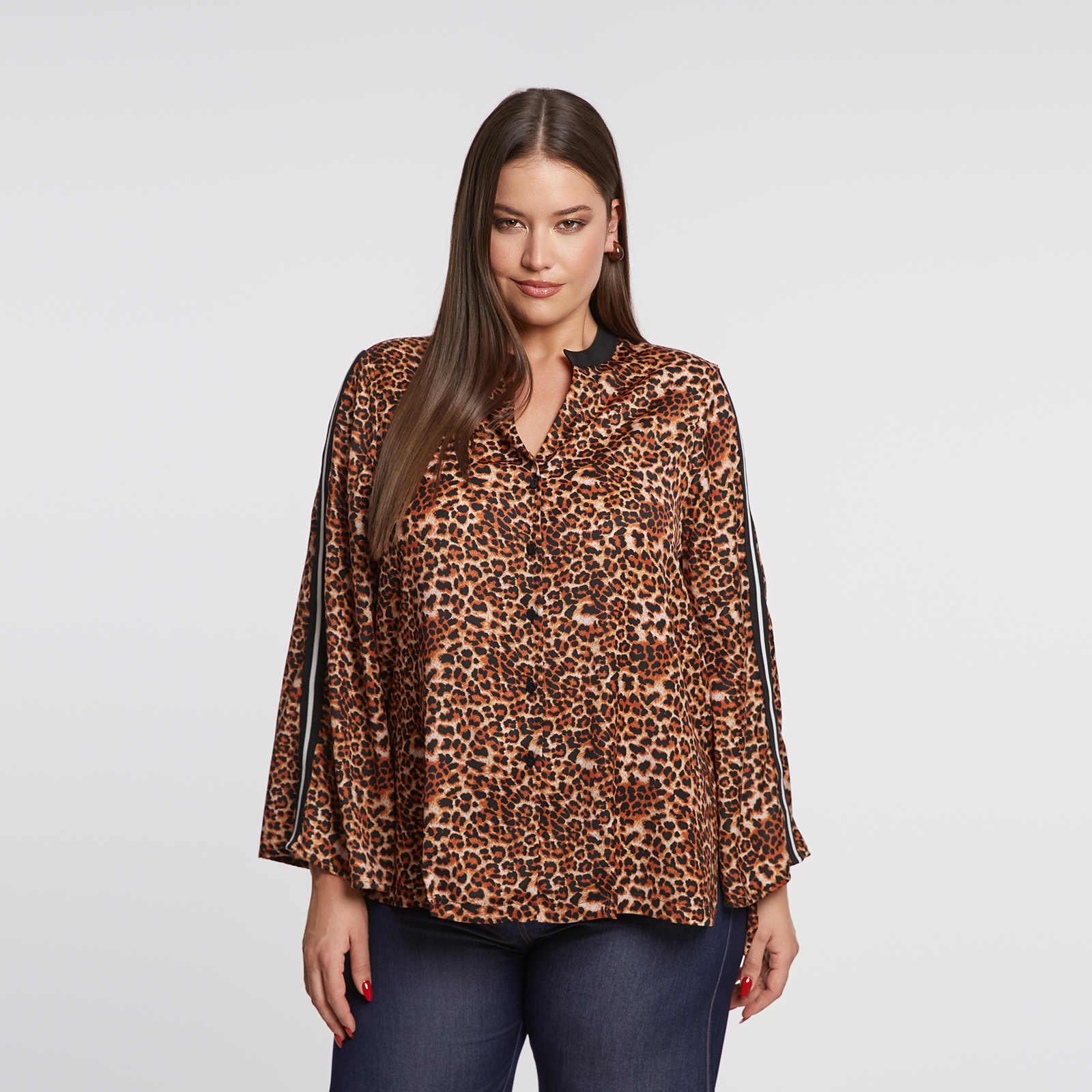 MAT FASHION Πουκάμισο με animal print και sporty ρίγες