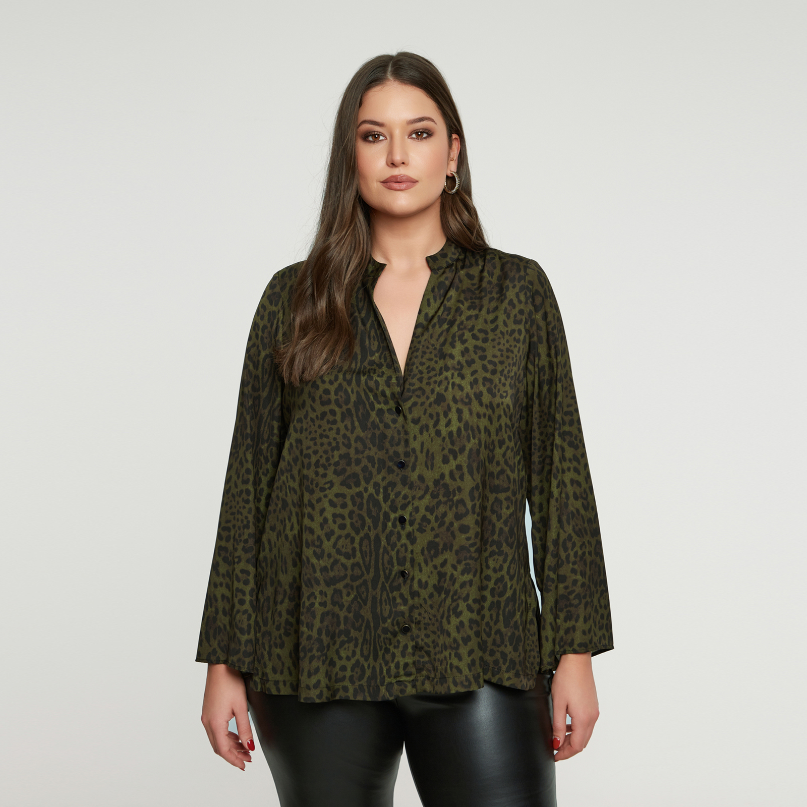 Leopard print satin shirt