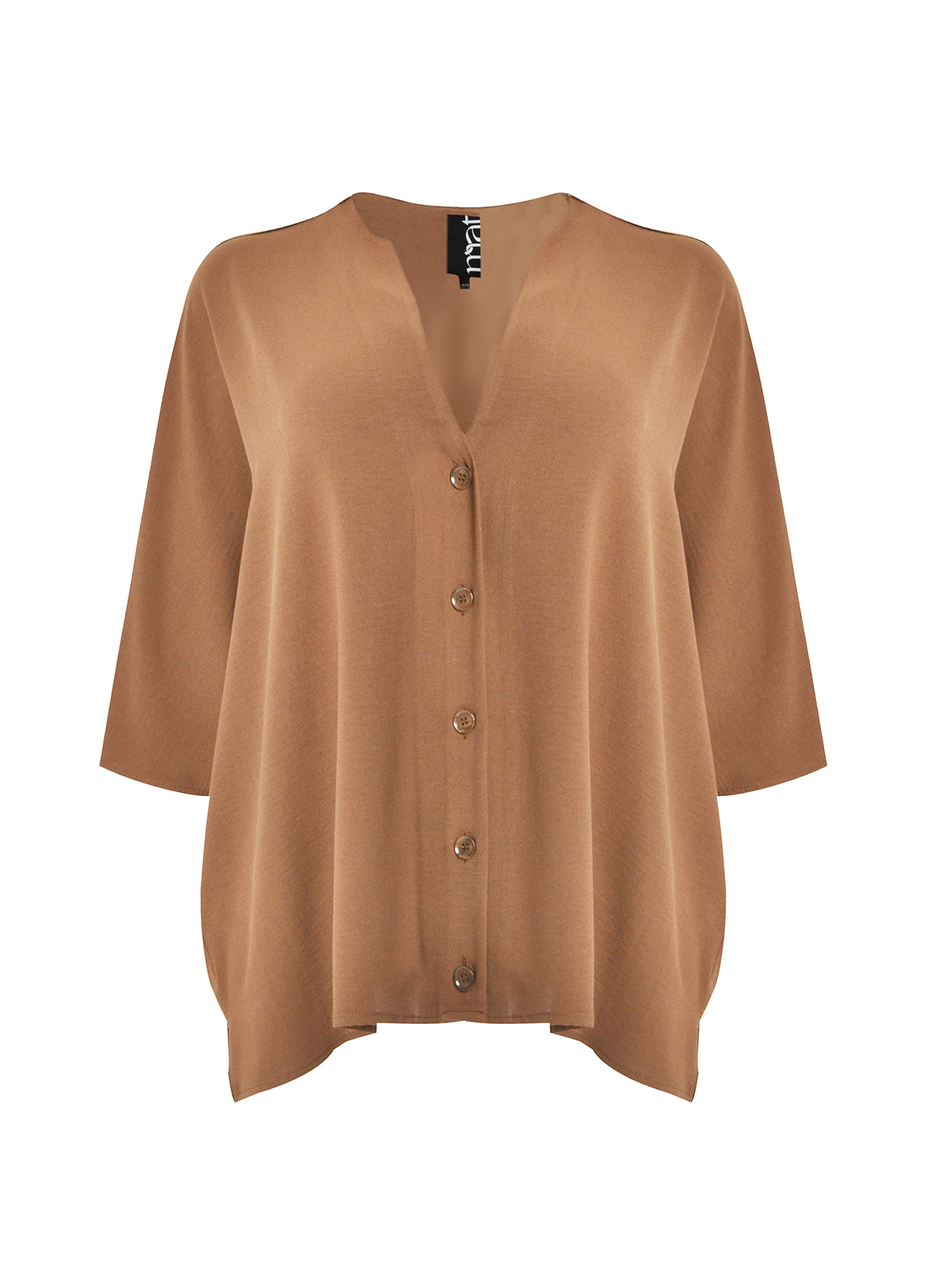 Πουκάμισο κρεπ airwashed με V-λαιμόκοψη φωτογραφία