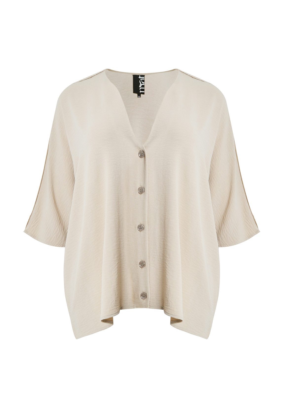 Πουκάμισο κρεπ airwashed με V-λαιμόκοψη φωτογραφία