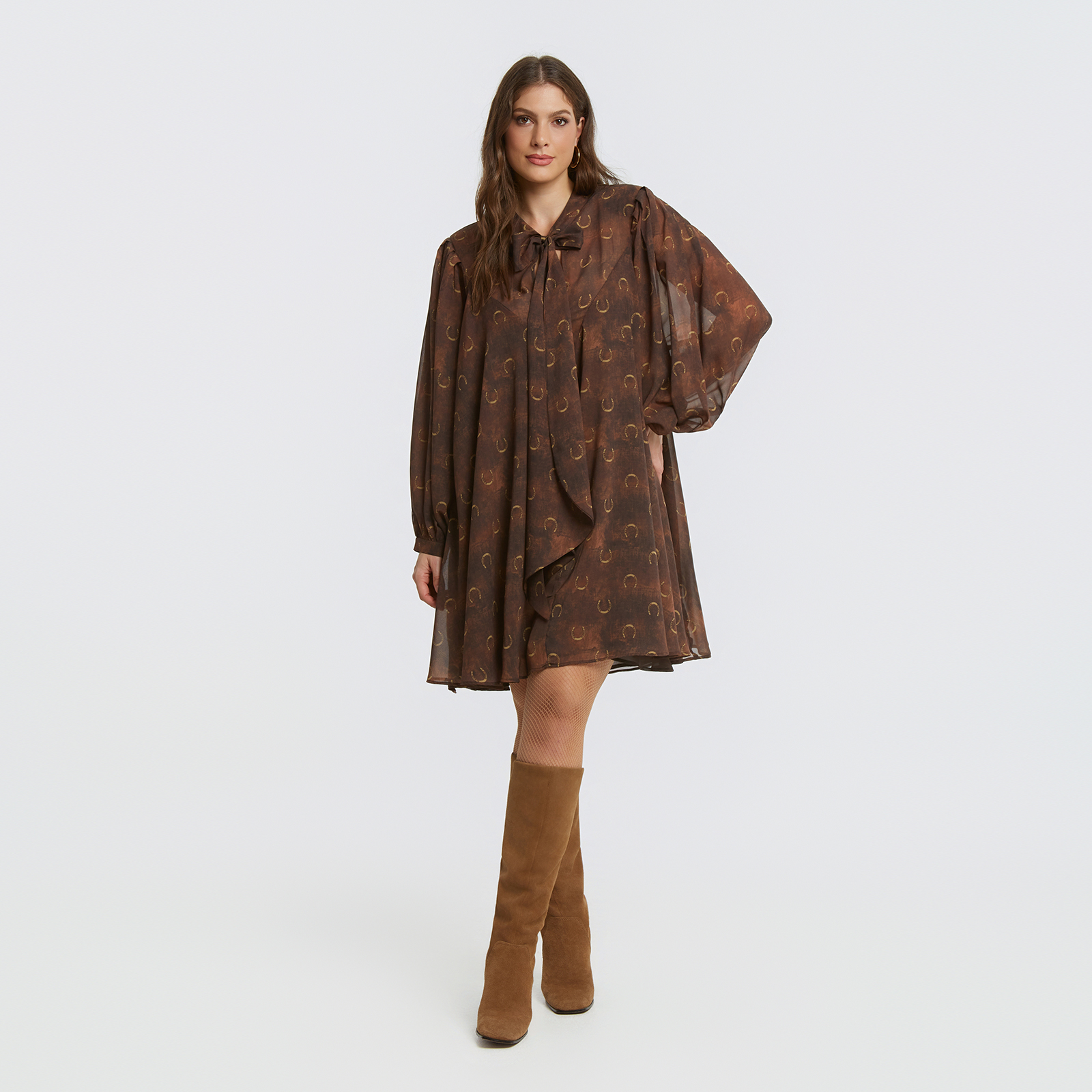 MAT FASHION Φόρεμα εμπριμέ με φιόγκο