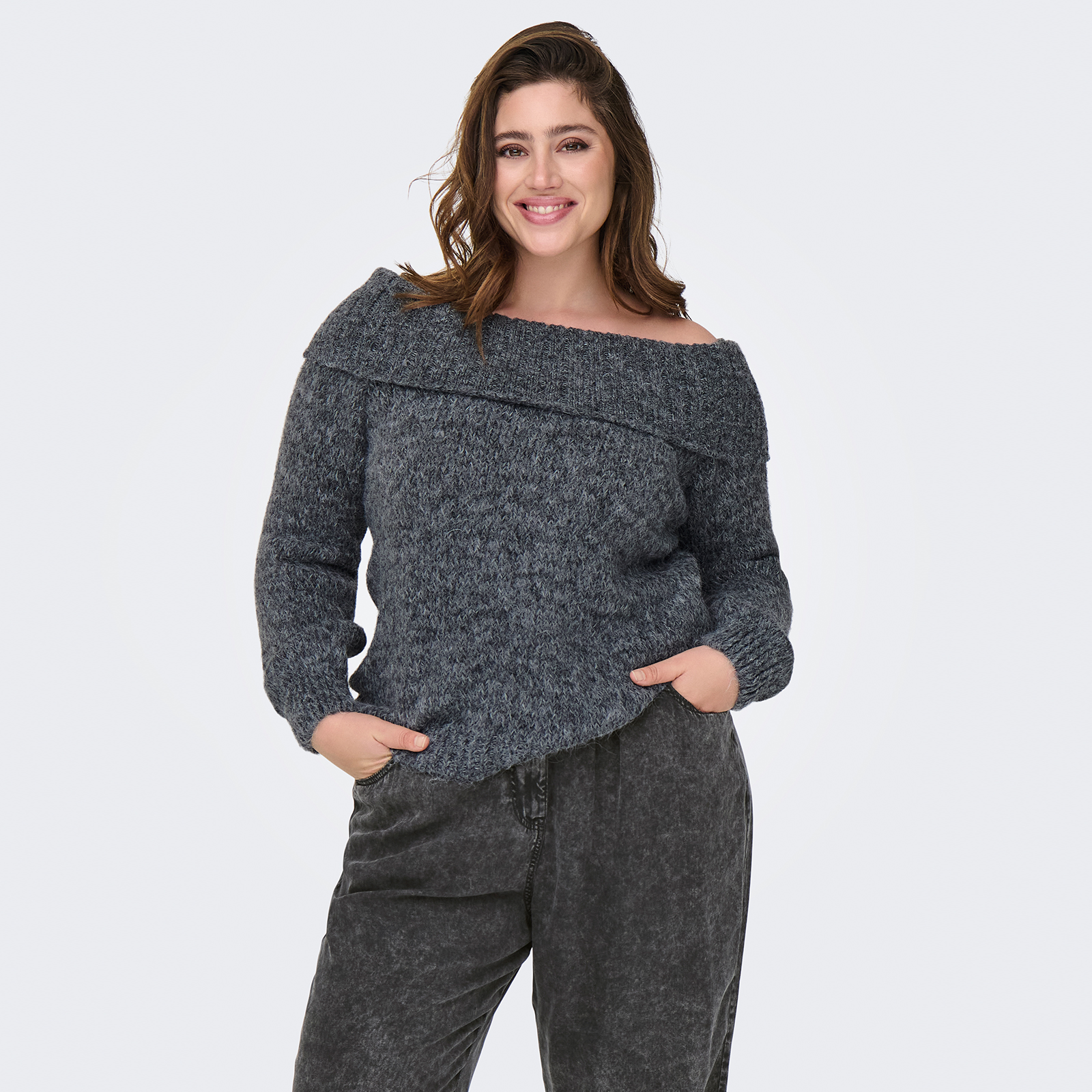 ONLY CARMAKOMA Μπλούζα πλεκτή off shoulder Carmarie