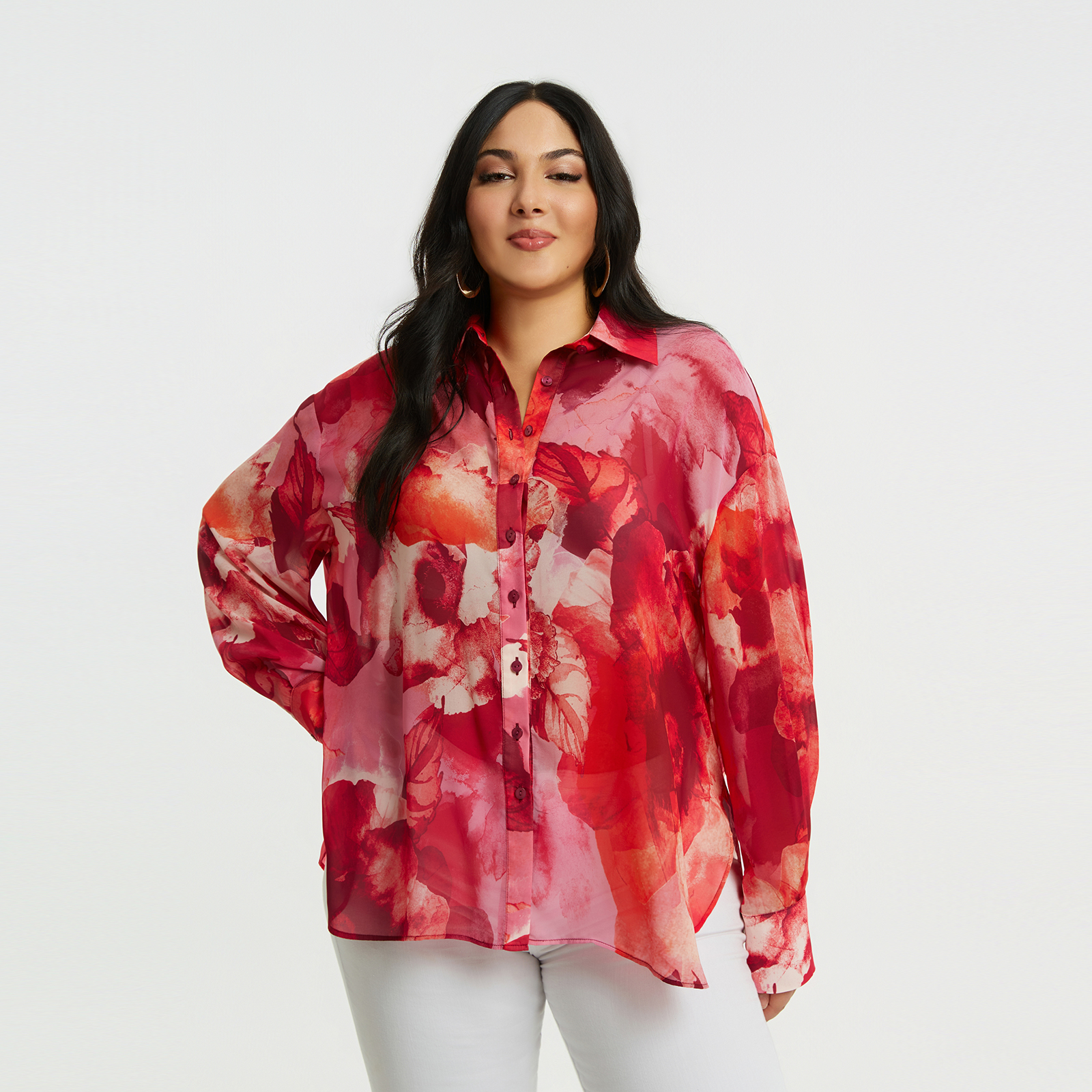 MAT FASHION Ανάλαφρο πουκάμισο σε φλόραλ print
