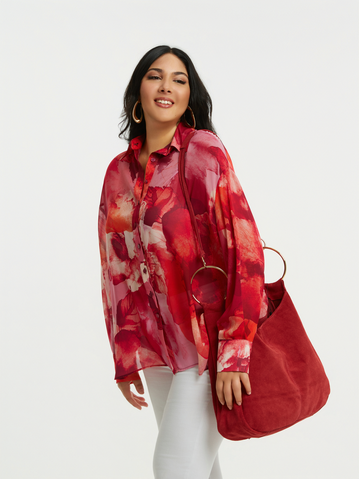 Ανάλαφρο πουκάμισο σε φλόραλ print φωτογραφία