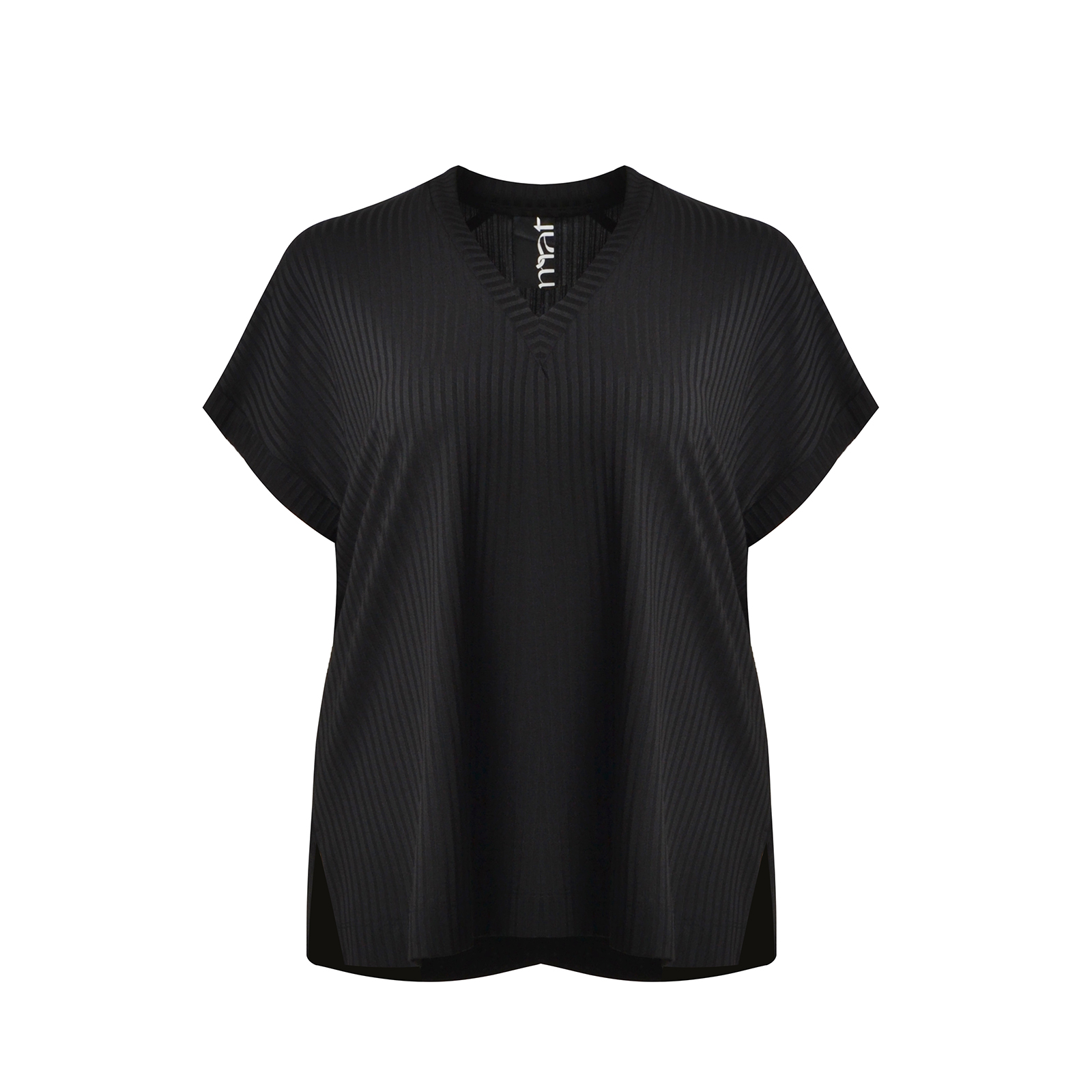 Ribbed V-neck blouse