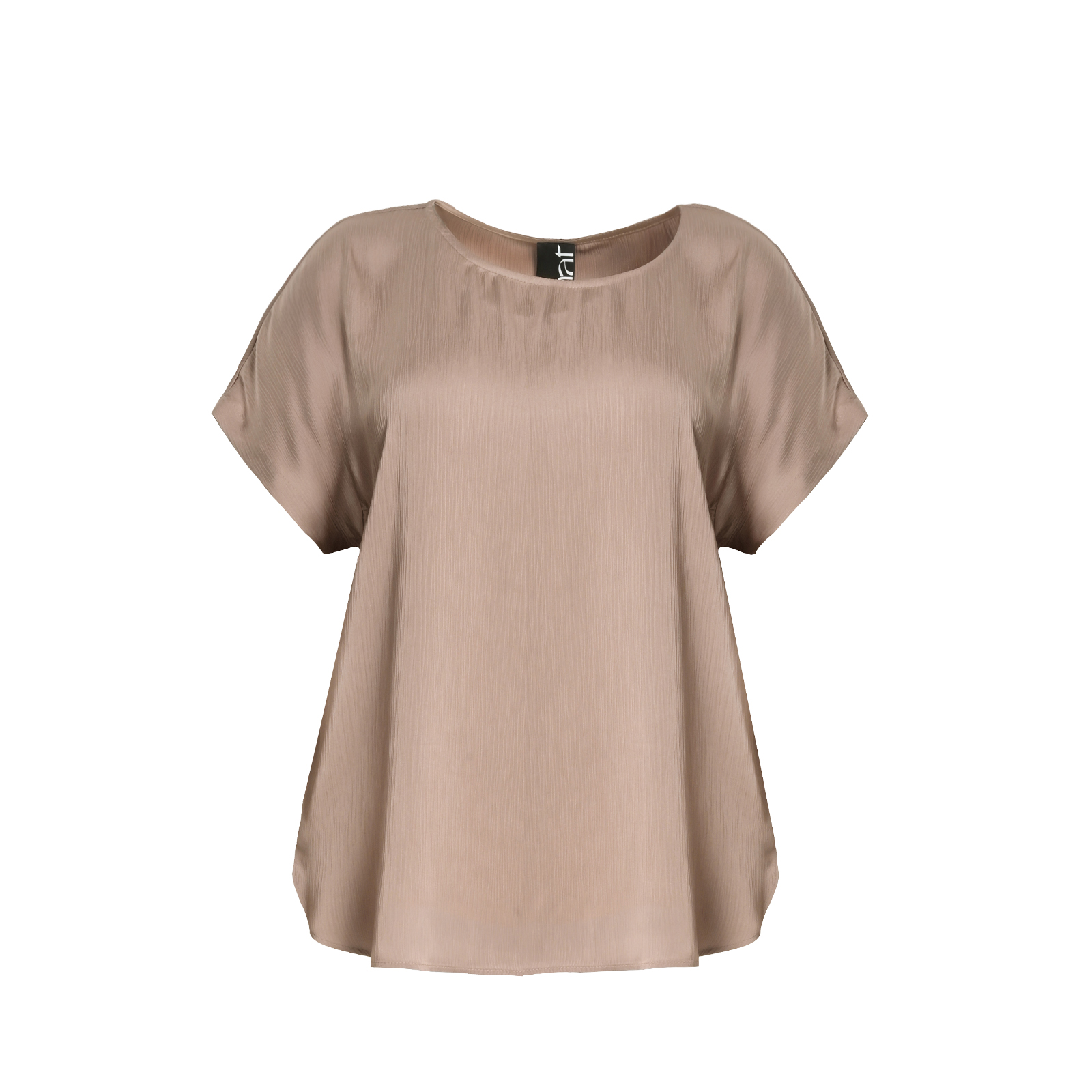 MAT FASHION Σατέν μπλούζα με στρογγυλή λαιμόκοψη
