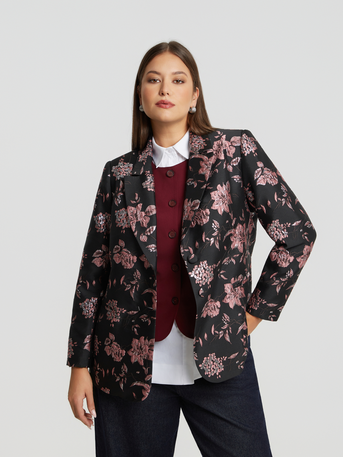 Ζακάρ σακάκι με φλοράλ σχέδιο φωτογραφία