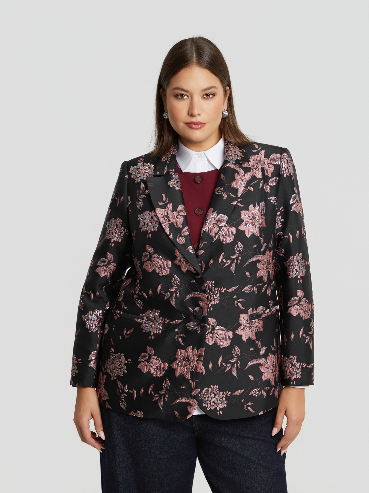 Ζακάρ σακάκι με φλοράλ σχέδιο φωτογραφία