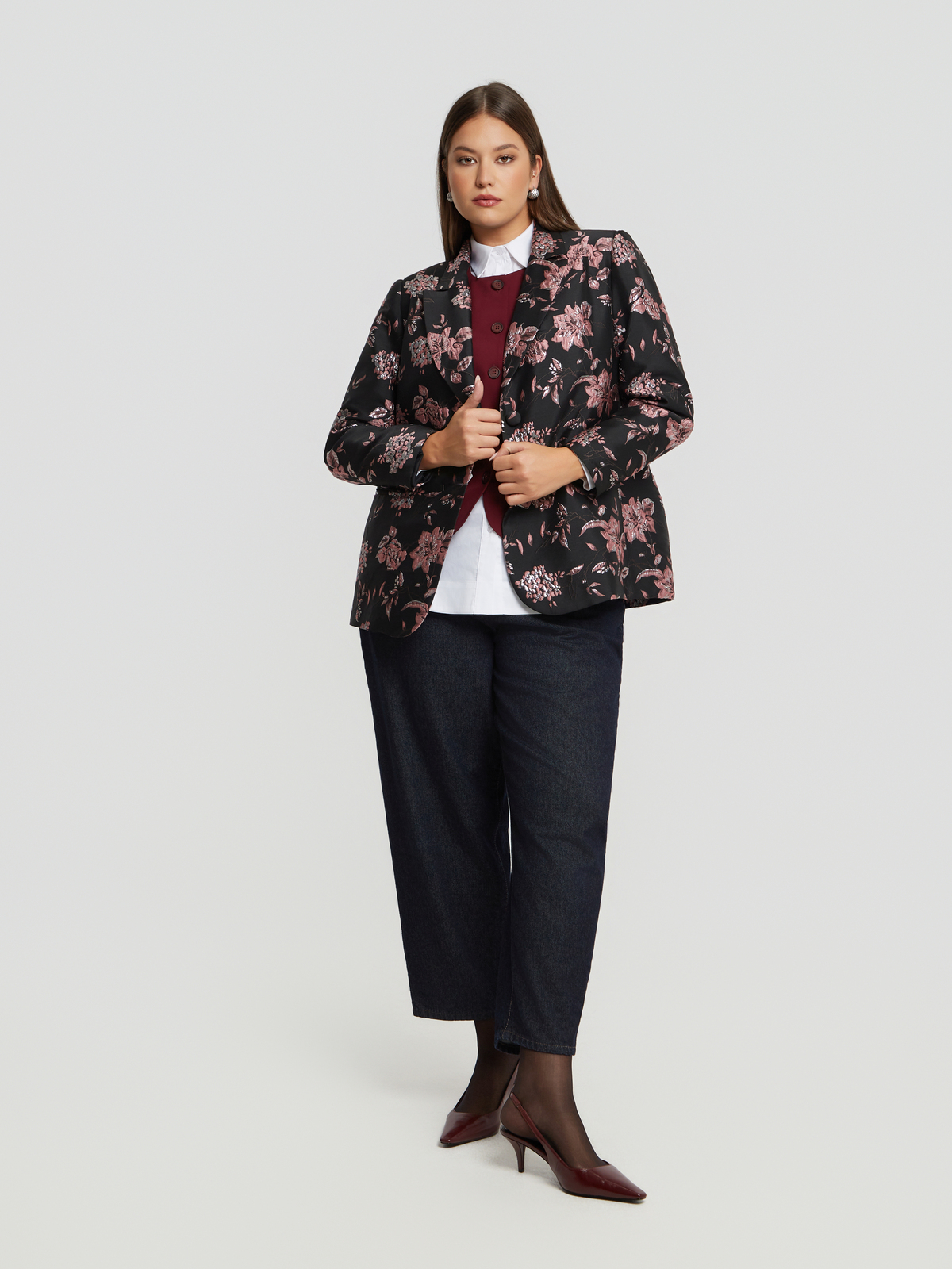 Ζακάρ σακάκι με φλοράλ σχέδιο φωτογραφία