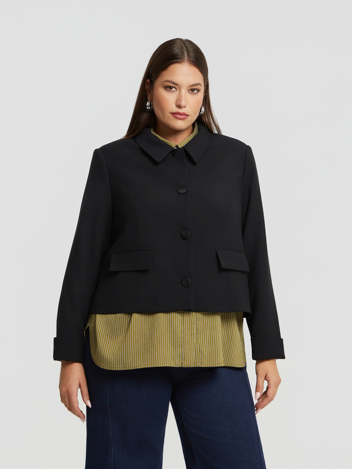 Cropped μονόχρωμο σακάκι φωτογραφία