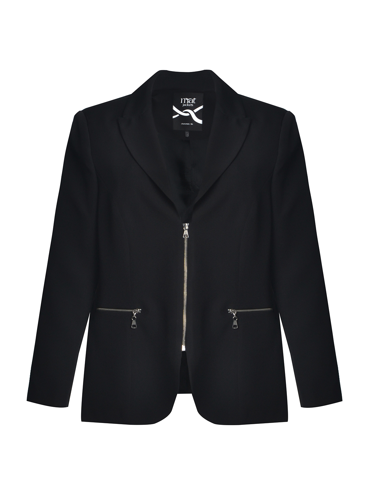 Μαύρο σακάκι με φερμουάρ φωτογραφία