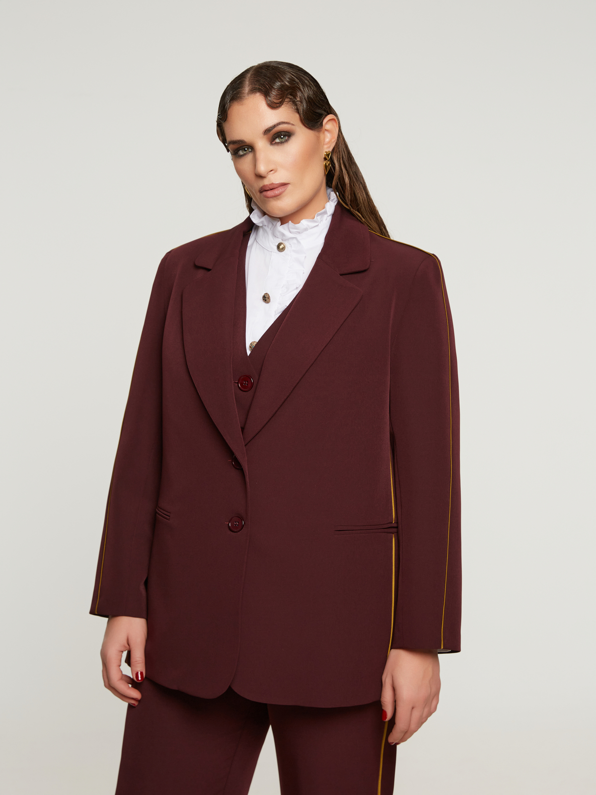 Σακάκι με ρίγες στο πλάι φωτογραφία