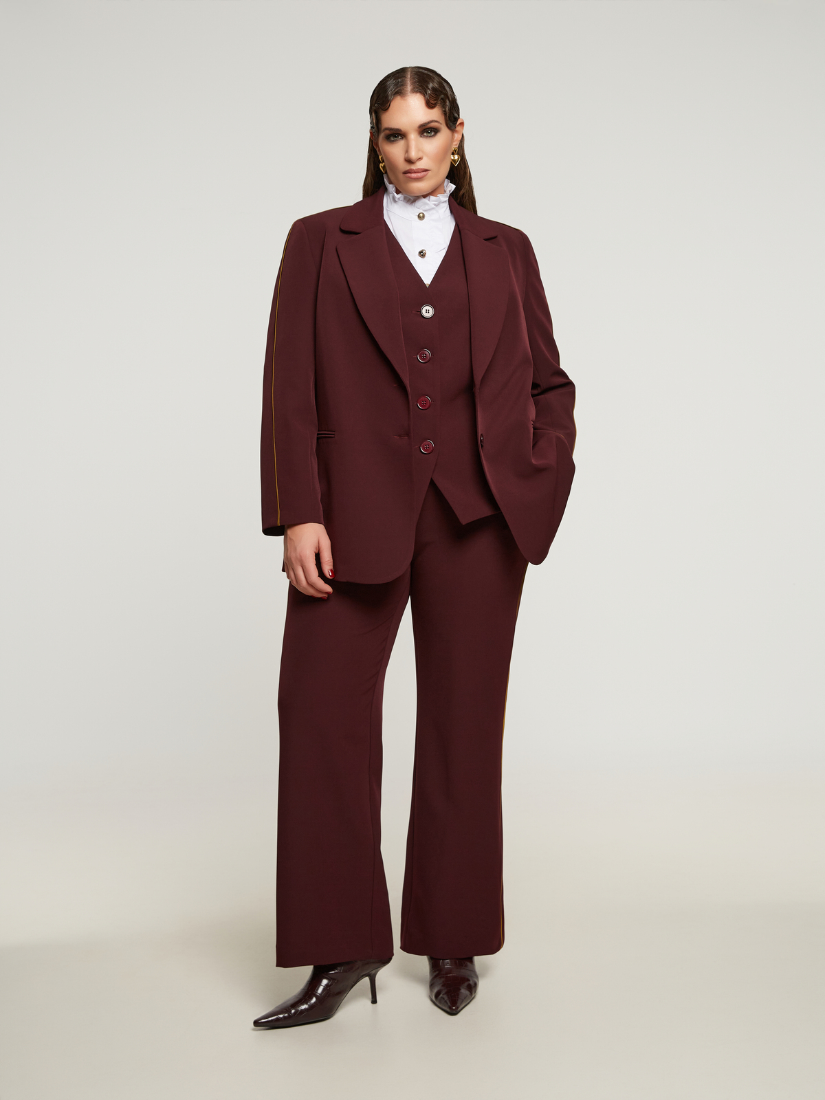 Σακάκι με ρίγες στο πλάι φωτογραφία