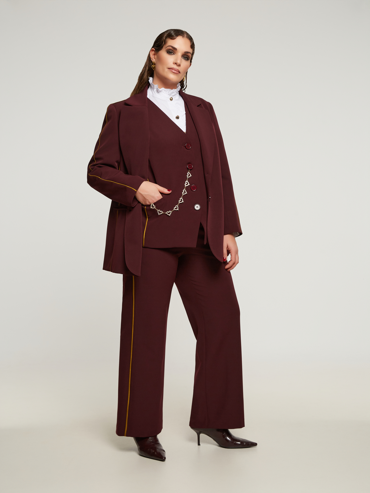 Σακάκι με ρίγες στο πλάι φωτογραφία