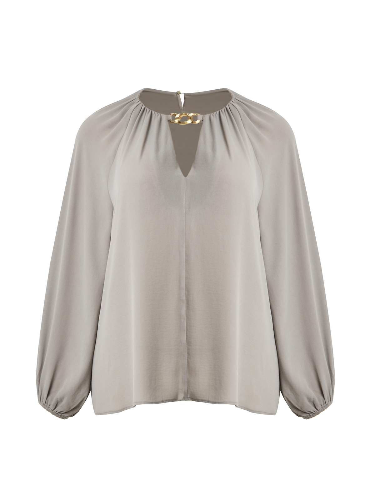 Κρεπ μπλούζα με χρυσή λεπτομέρεια φωτογραφία