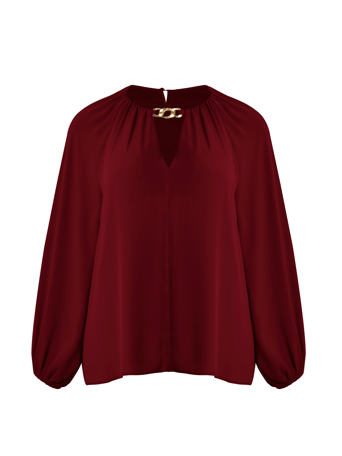 Σατέν μπλούζα με χρυσή λεπτομέρεια φωτογραφία