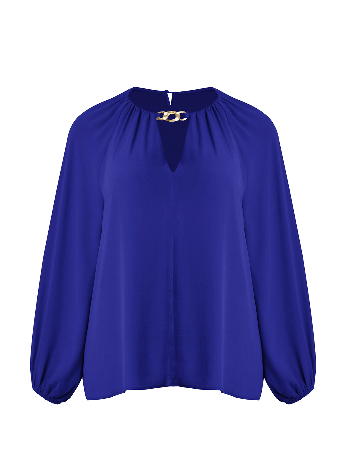 Σατέν μπλούζα με χρυσή λεπτομέρεια φωτογραφία