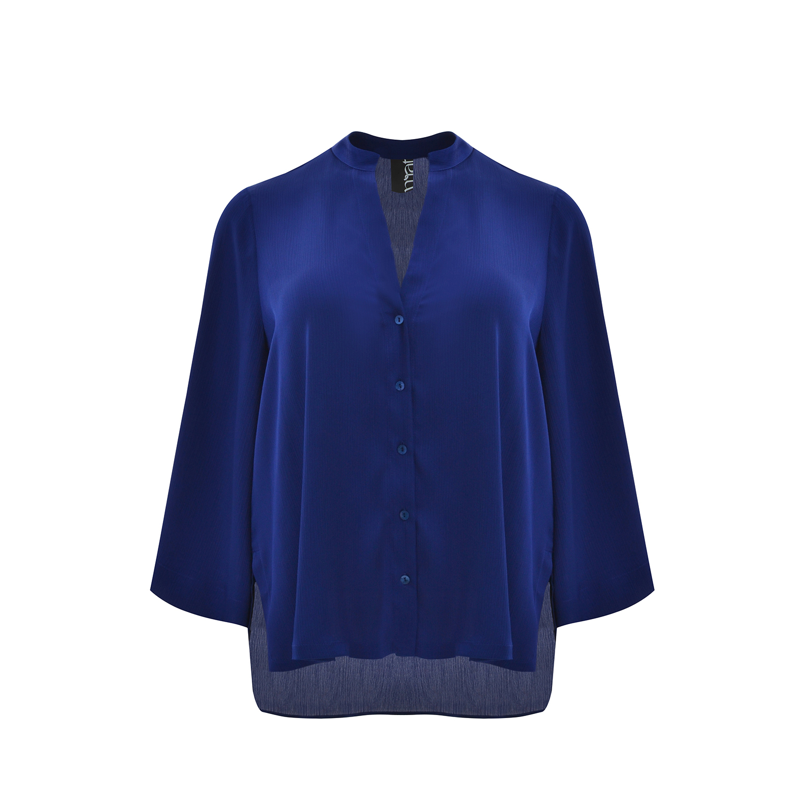 MAT FASHION Σατέν πουκάμισο με μάο γιακά