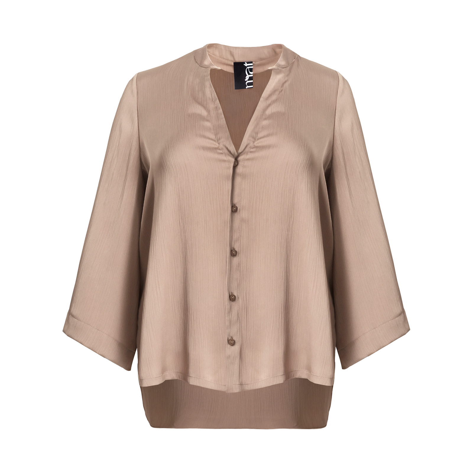 Satin shirt with mandarin collar